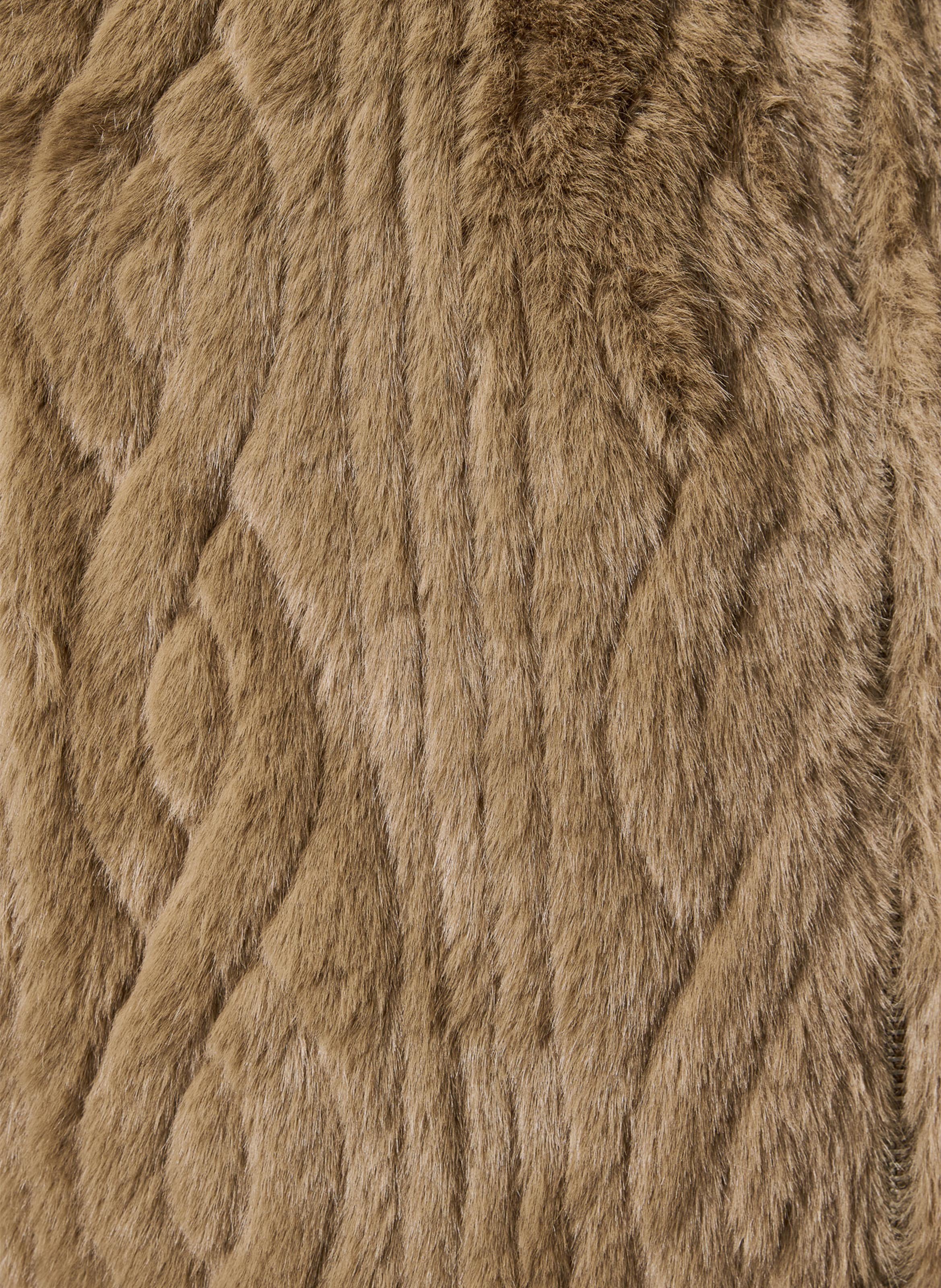 Manteau court effet fausse fourrure LA FEE MARABOUTEE Marron