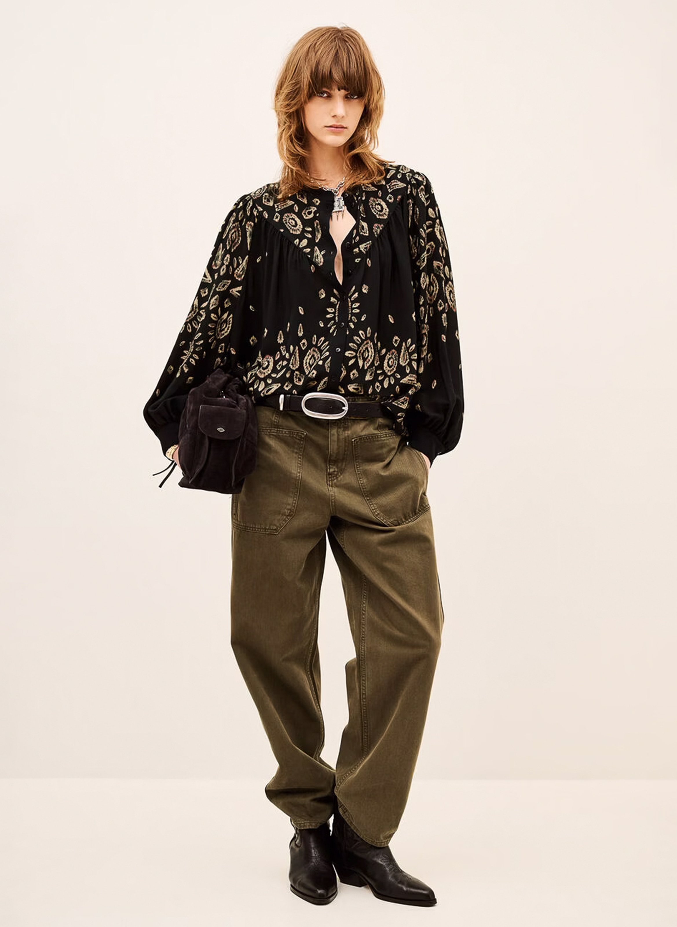 Blouse col rond imprimée BA&SH Noir