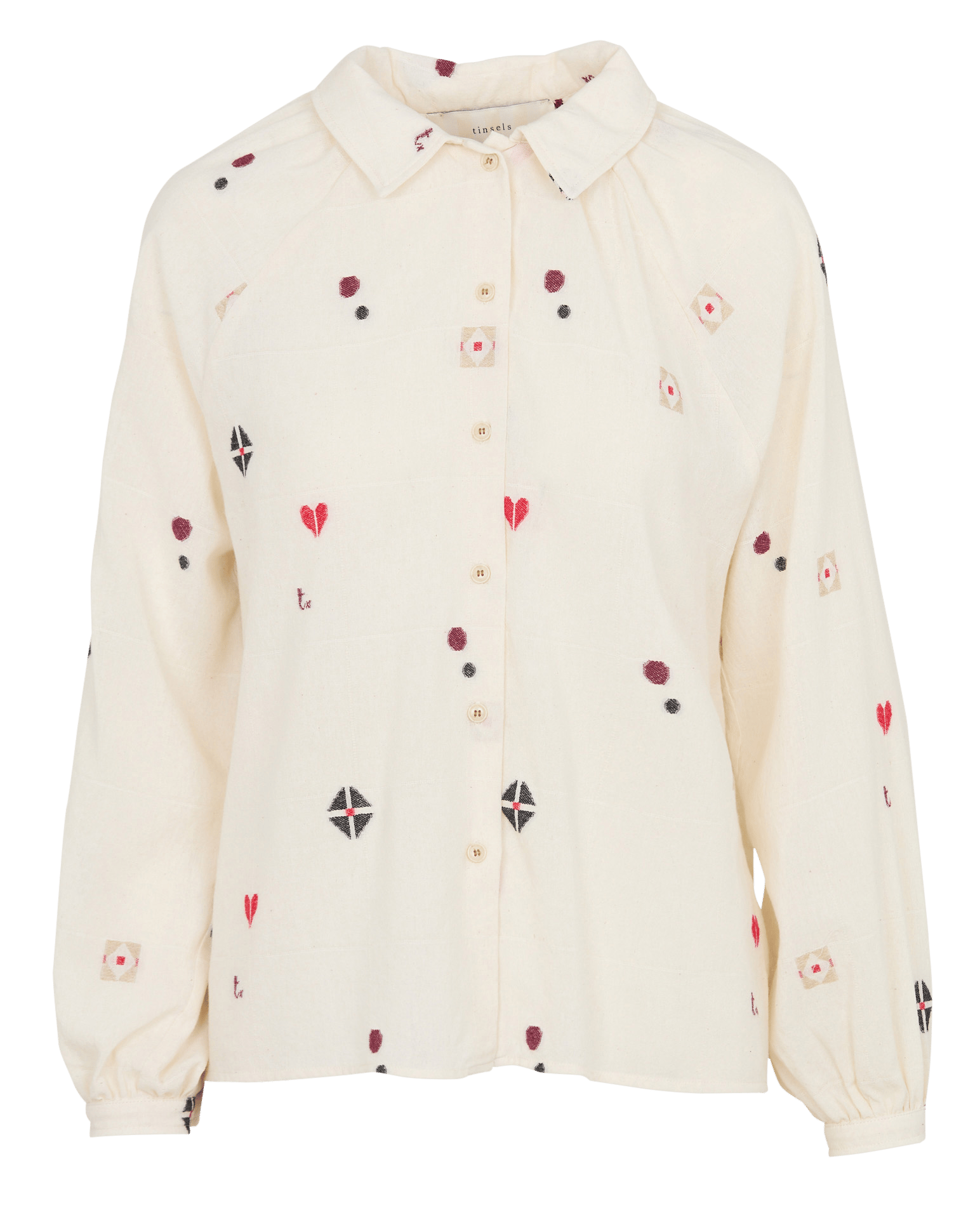 Cotton-blend loose-fit blouse TINSELS Beige