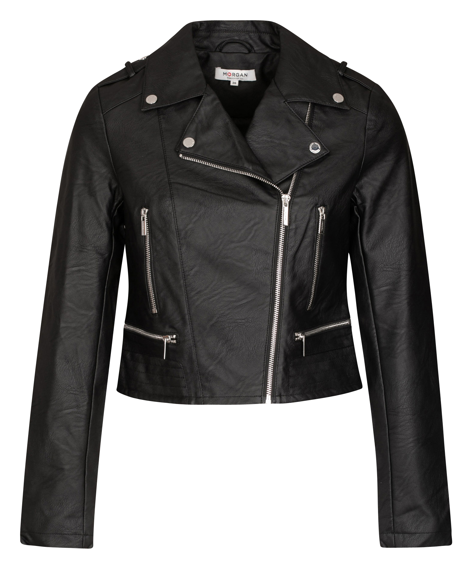 Short faux leather jacket MORGAN Black