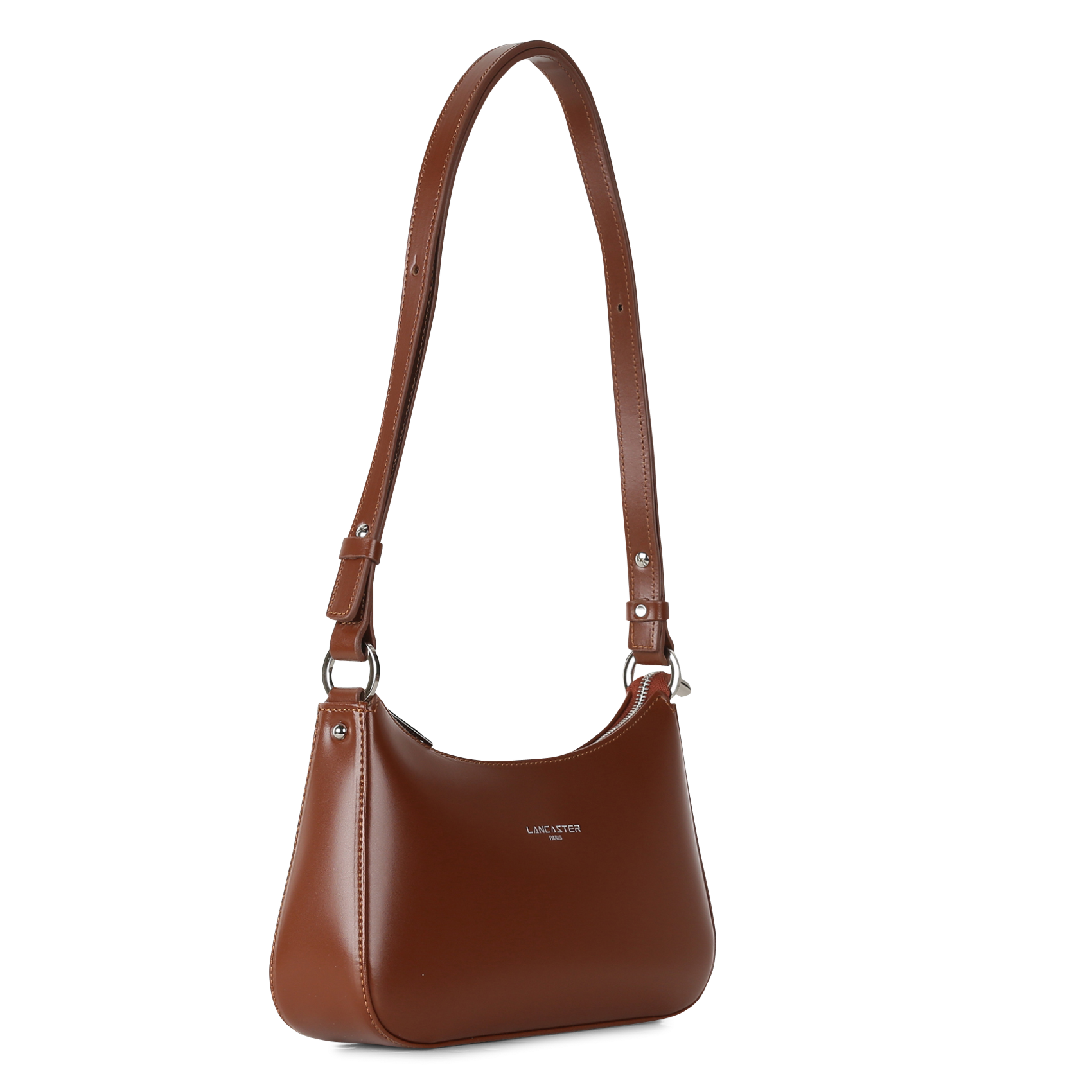 Smooth leather baguette bag LANCASTER PARIS Brown