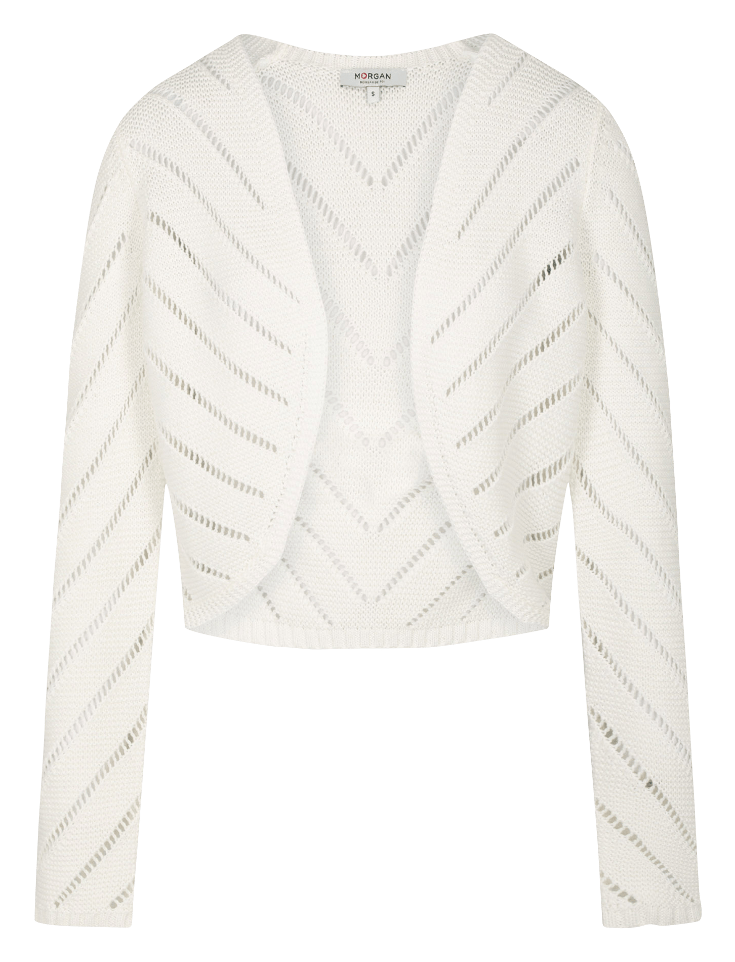 Openwork cotton cardigan MORGAN White