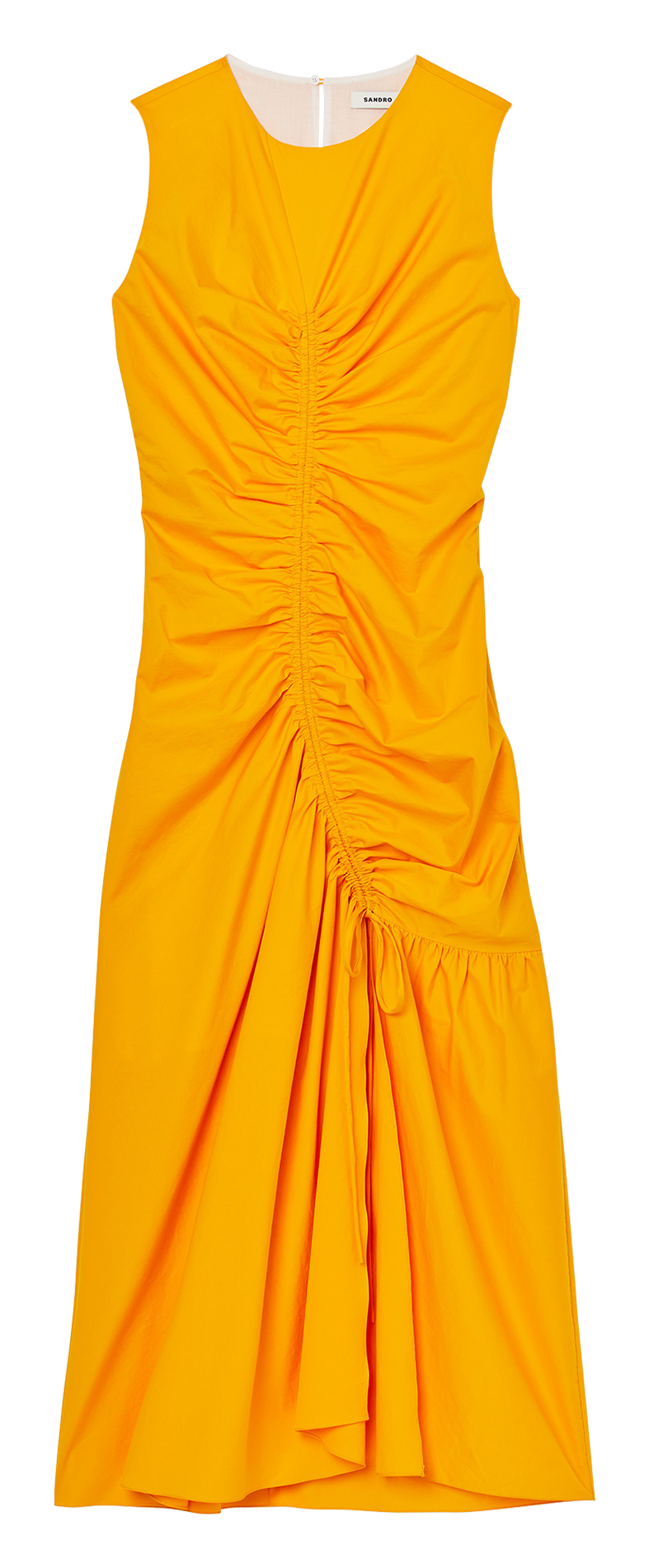 Halflange jurk met plooien OranjeSANDRO