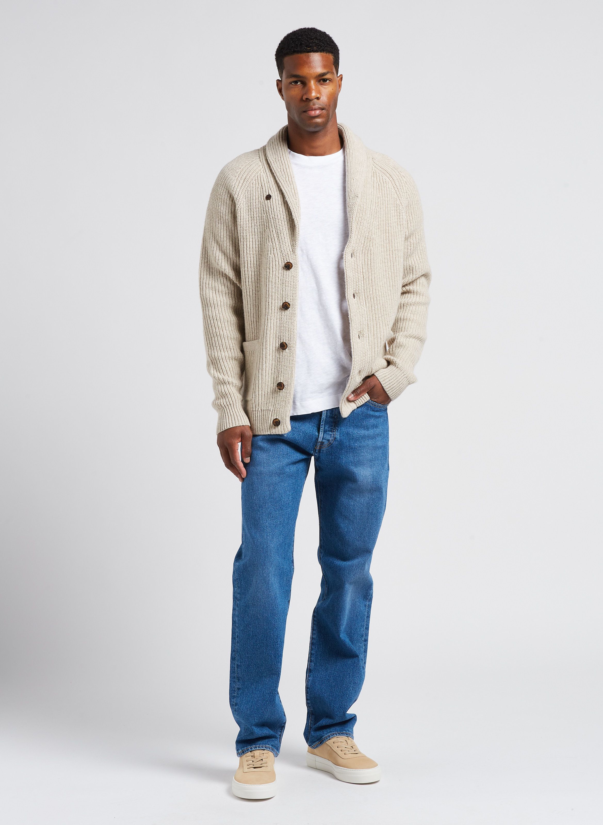 Cardigan col 2025 châle homme