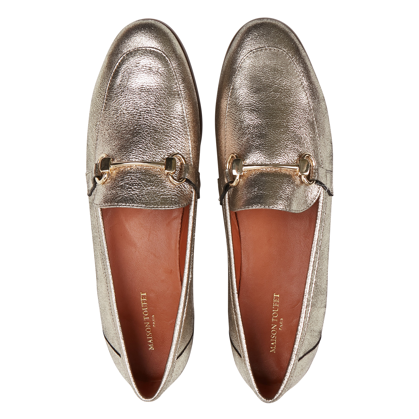 Metallic leather loafers MAISON TOUFET Golden