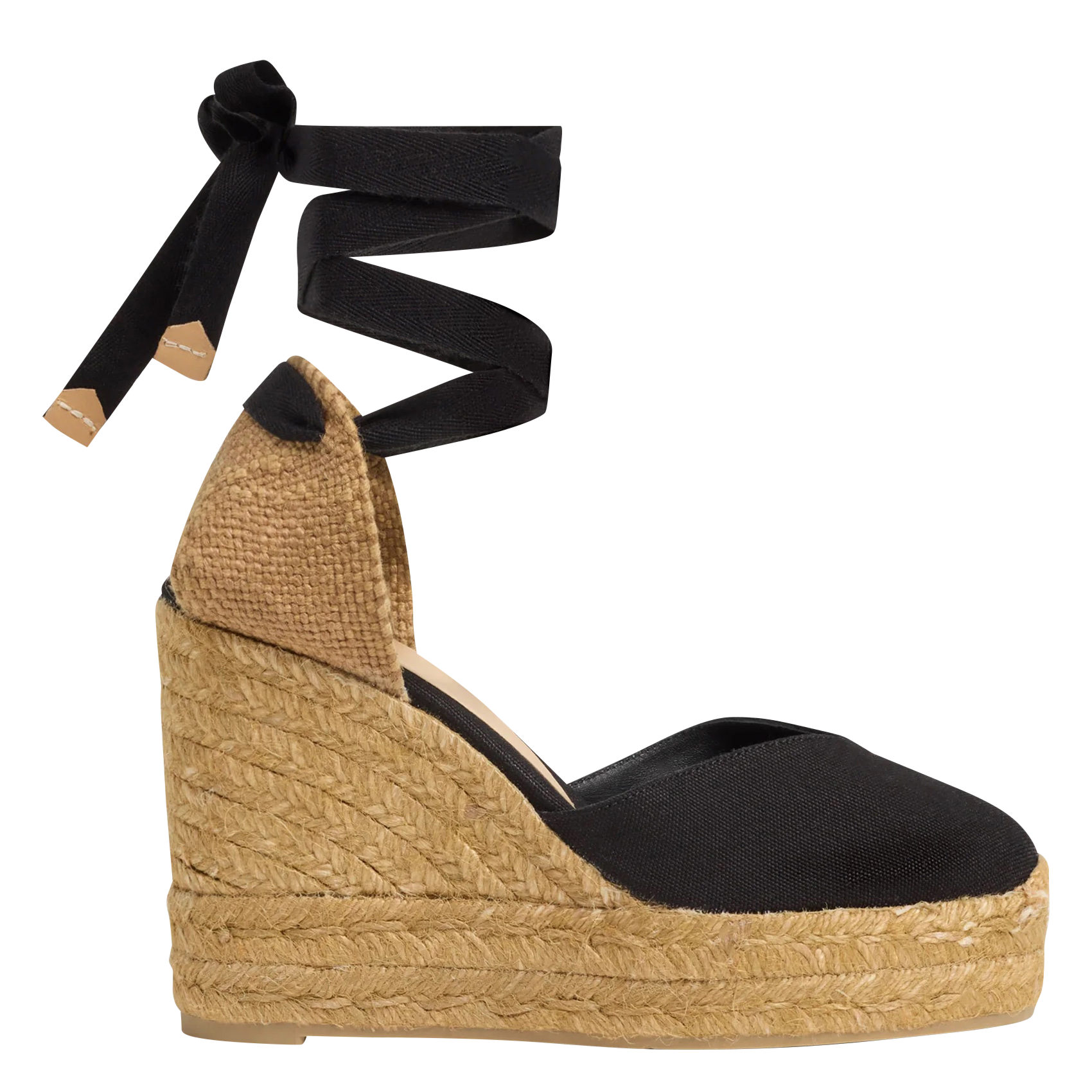 Espadrilles compensées en coton CASTANER Noir