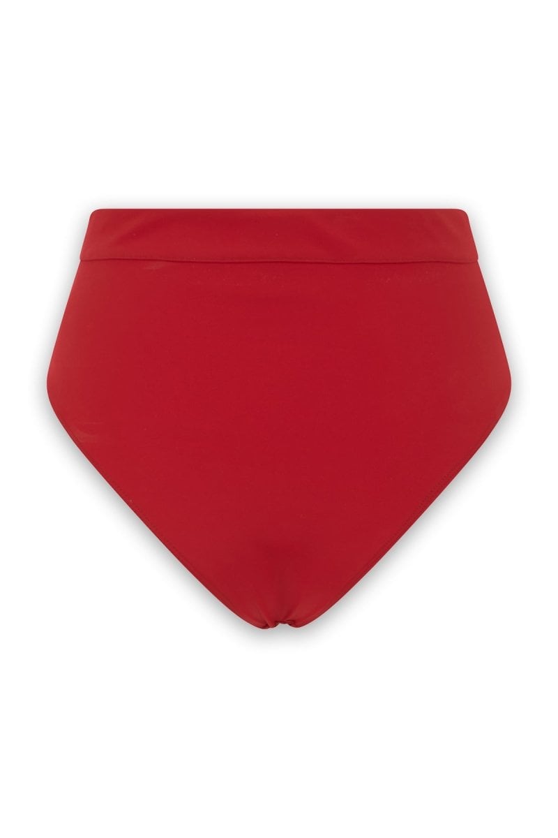 High-waisted bikini bottom Red