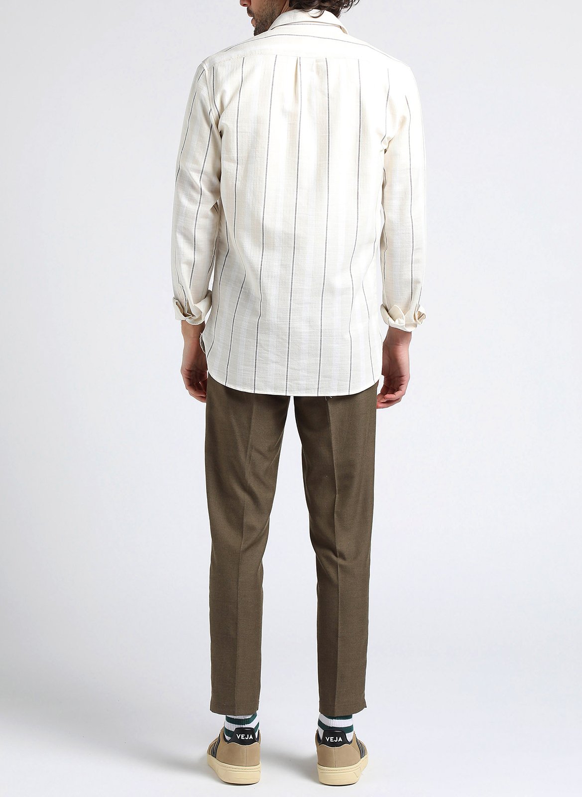 Chemise rayée en coton SAMSOE SAMSOE Blanc