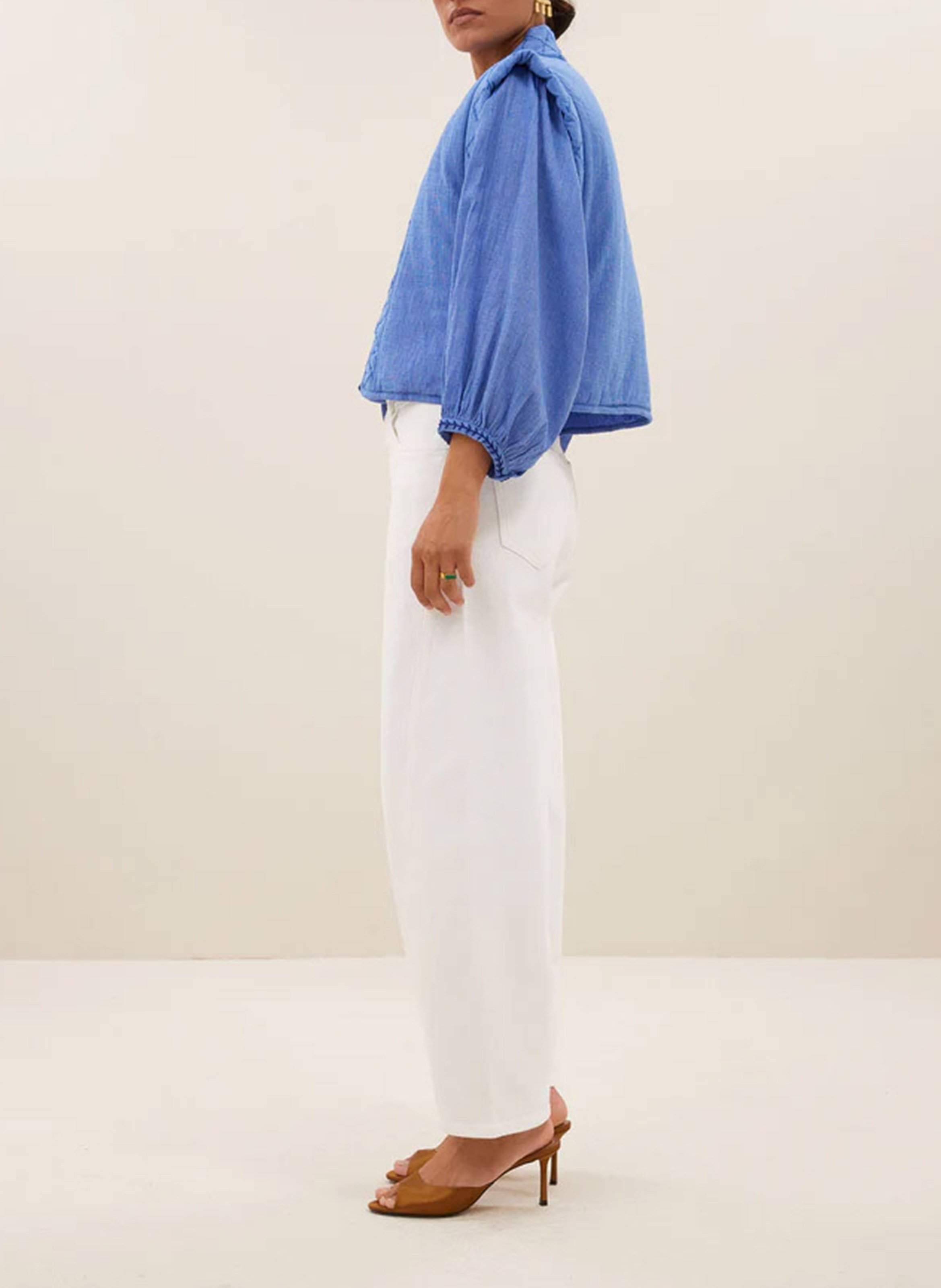 Sleeveless cotton-blend jacket BY BAR Blue