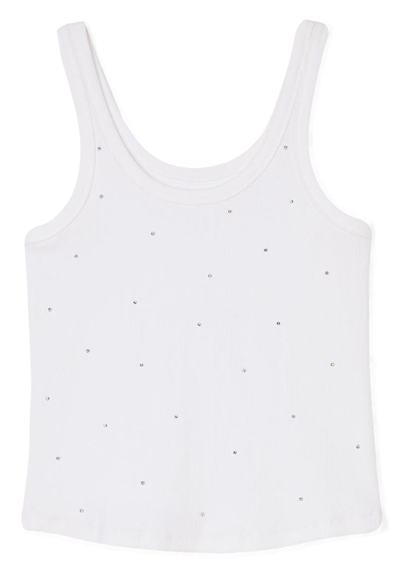 Cotton tank top with rhinestones SANDRO White
