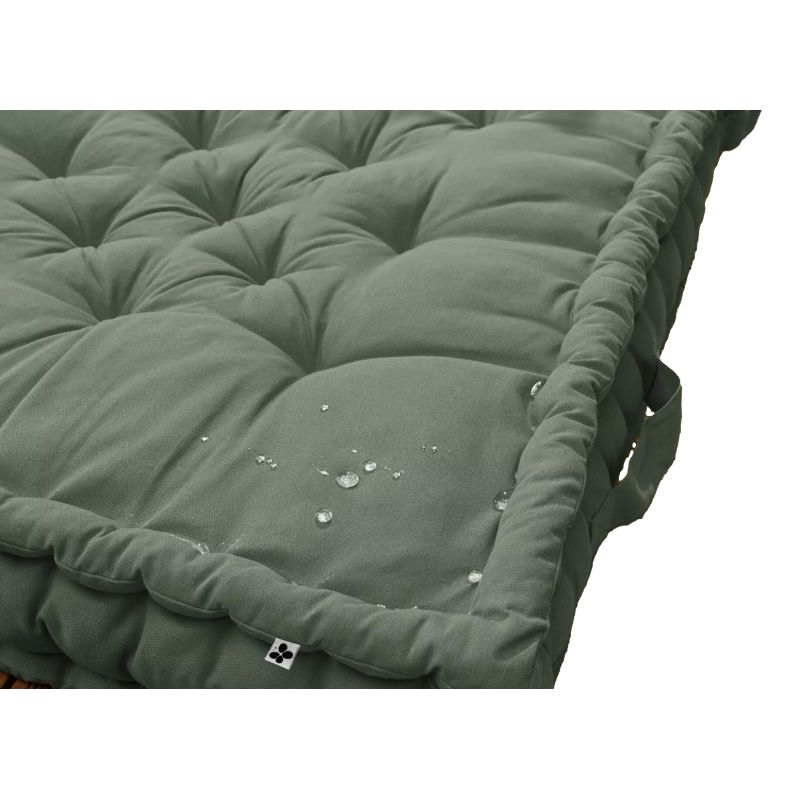 Water-repellent outdoor floor cushion L'EFFET PAPILLON Green