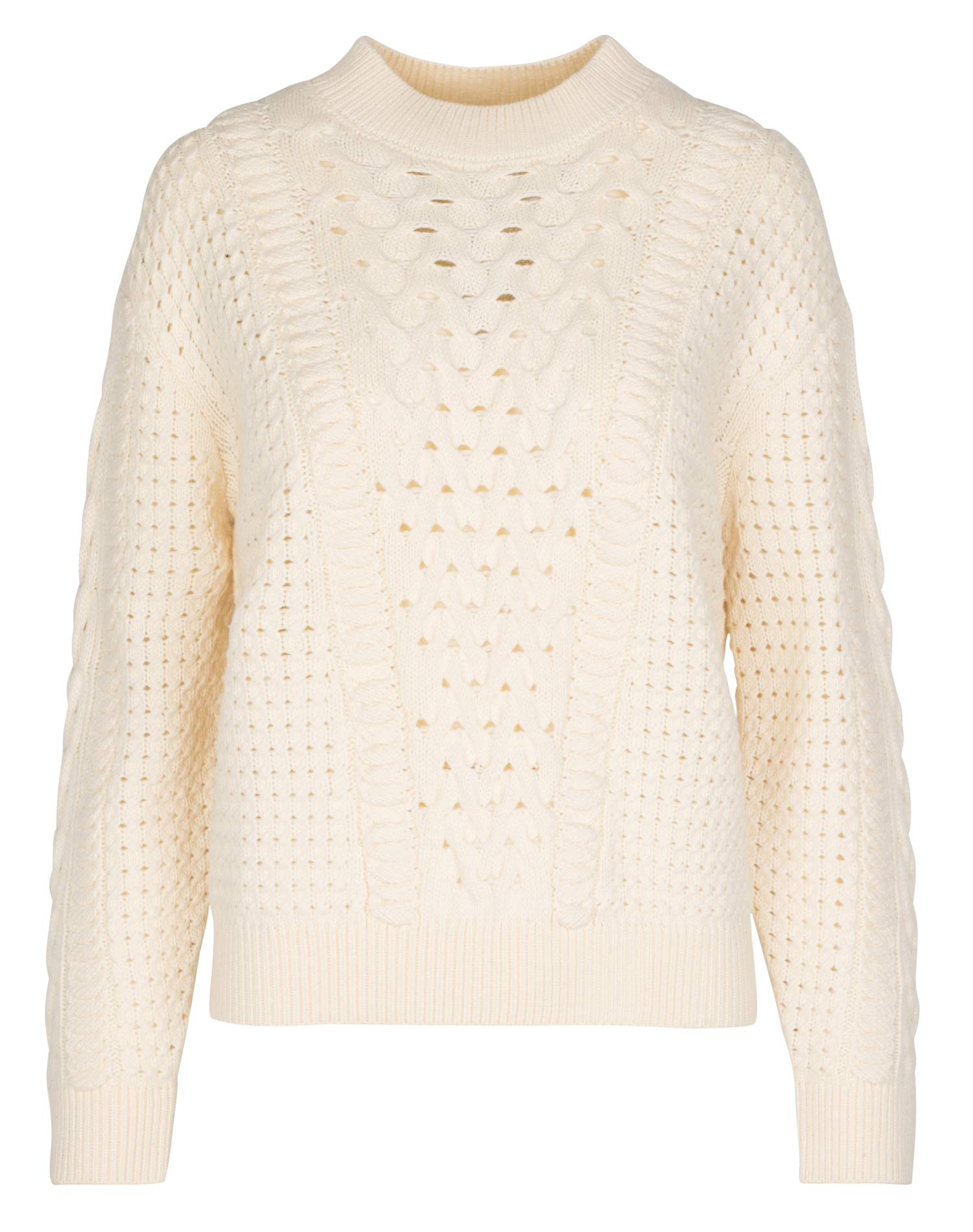 Kurzärmliger Pullover mit Rundhalsausschnitt SUNCOO Weiss