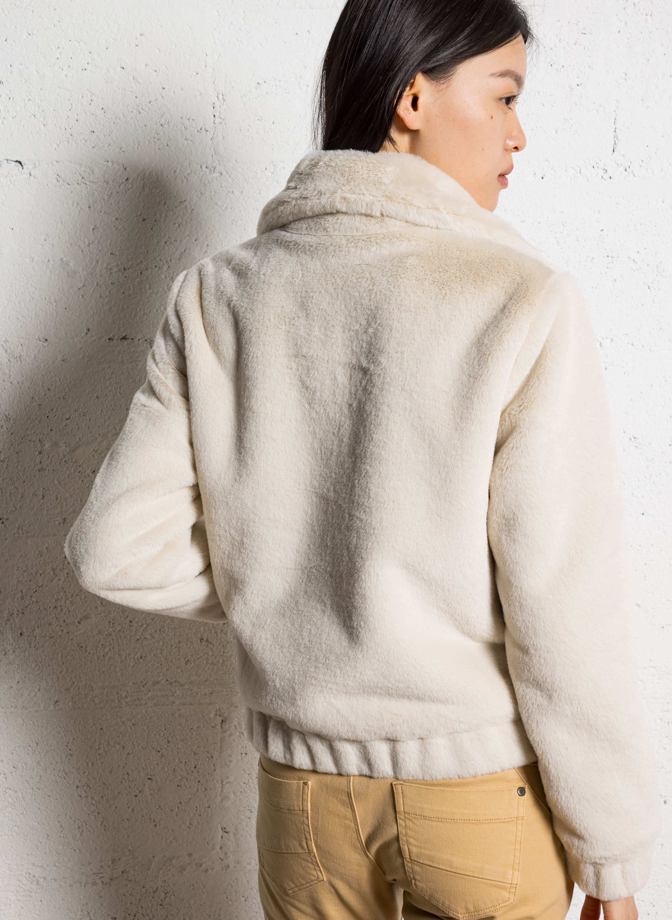 Gerade geschnittene Jacke mit Stehkragen ONE STEP Braun