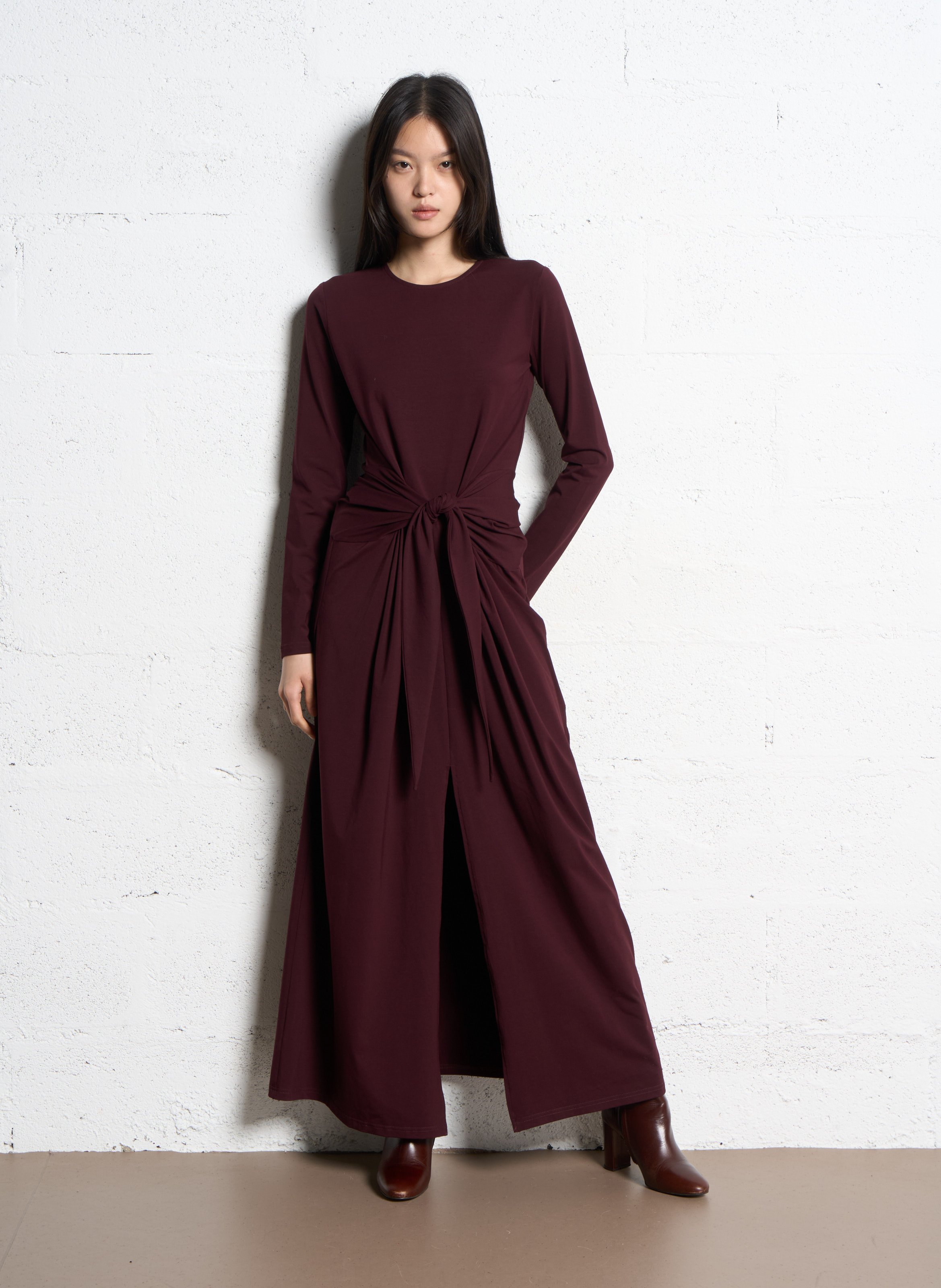 Robe longue col rond  SUNCOO Prune