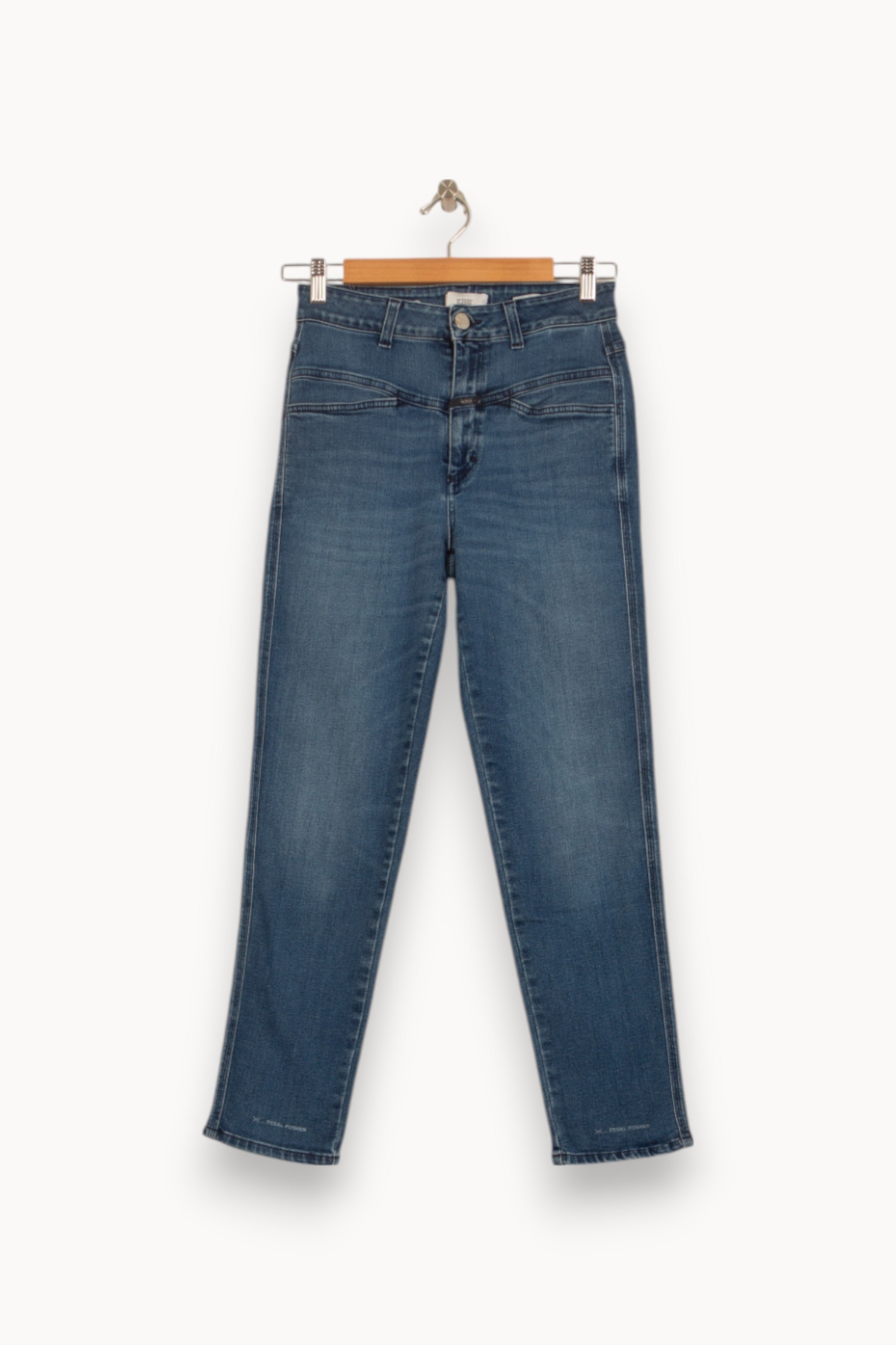 Cropped slim jeans with studs CLOSED - Seconde Main Blue