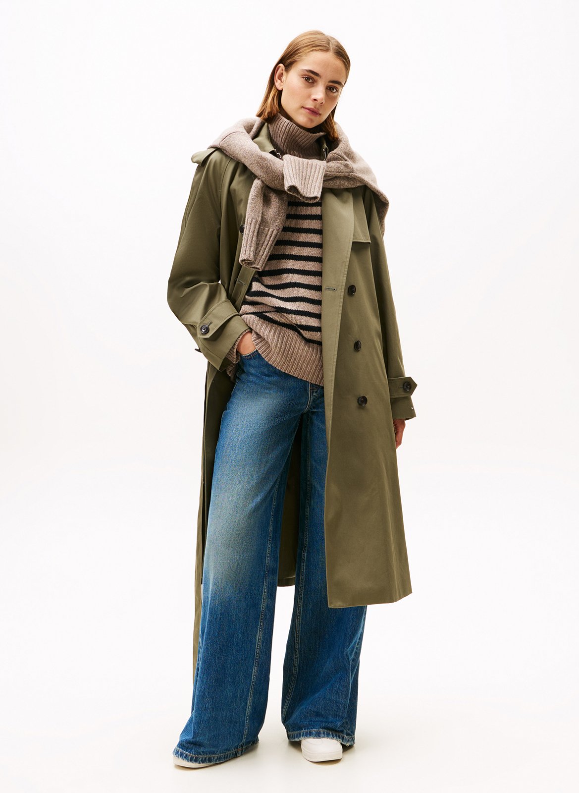 Trench droit en coton bio TOMMY HILFIGER Vert