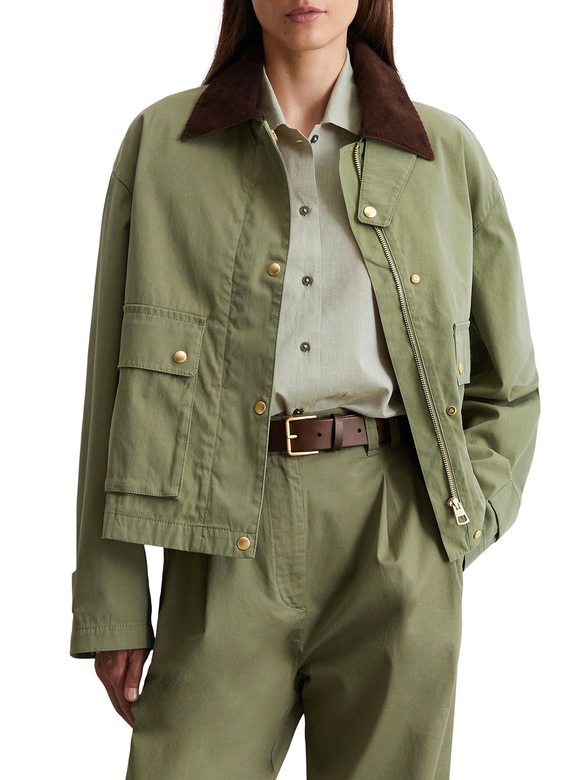 Veste col classique en coton mélangé MARC O&#039;POLO Vert