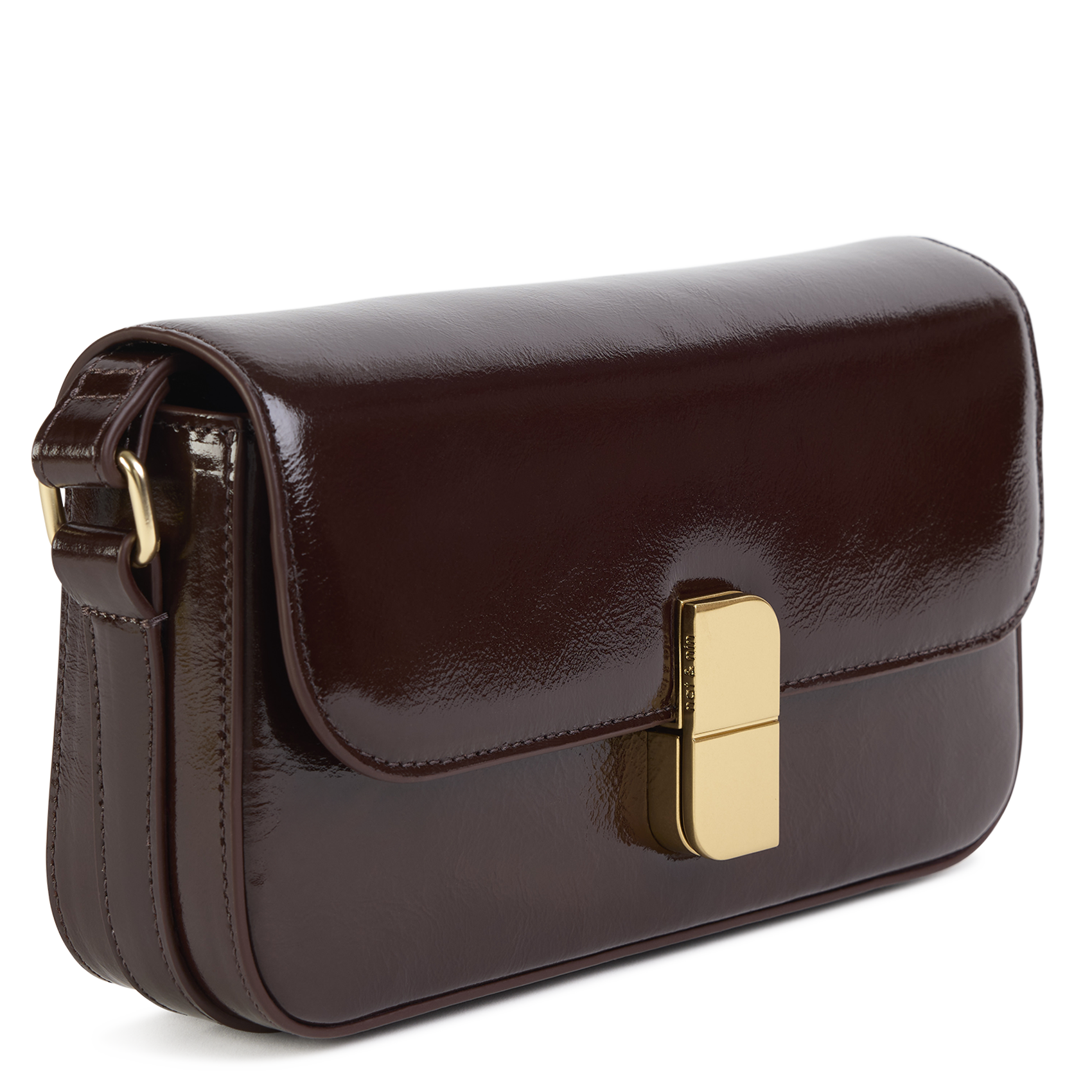 Baguette-Tasche aus Leder Braun