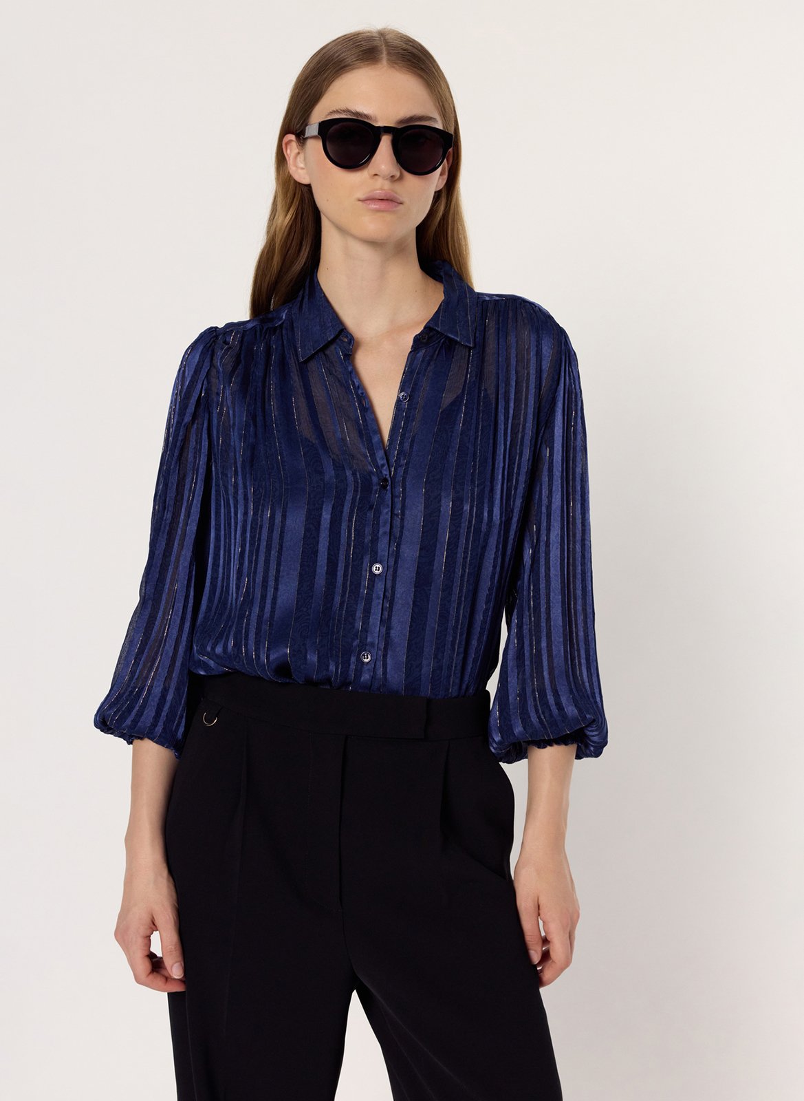 Blouse col classique à rayures GERARD DAREL Bleu