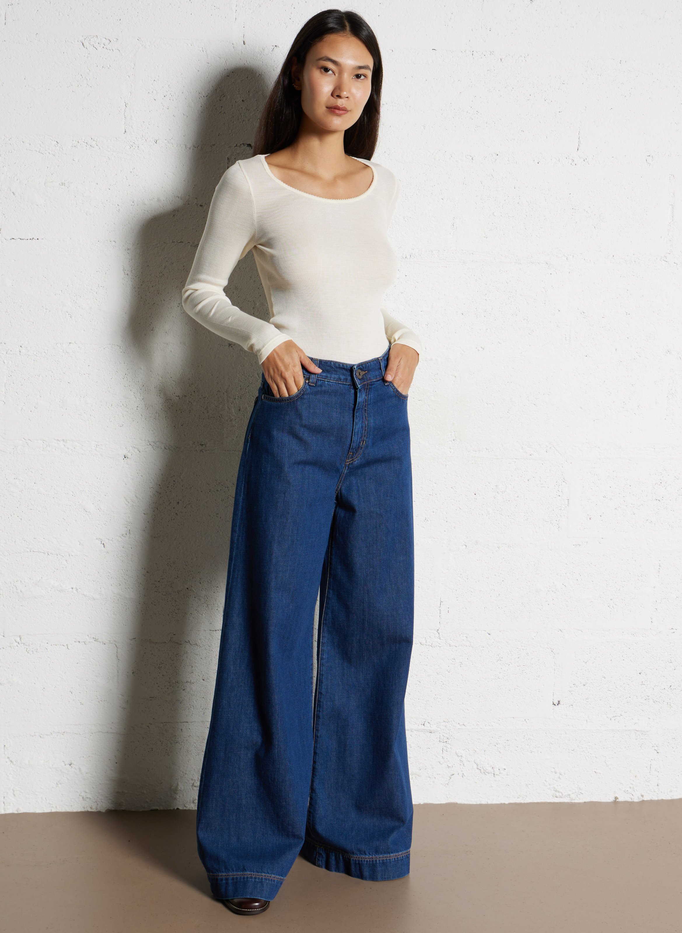 Tee-shirt manches longues uni ARMOR LUX Beige