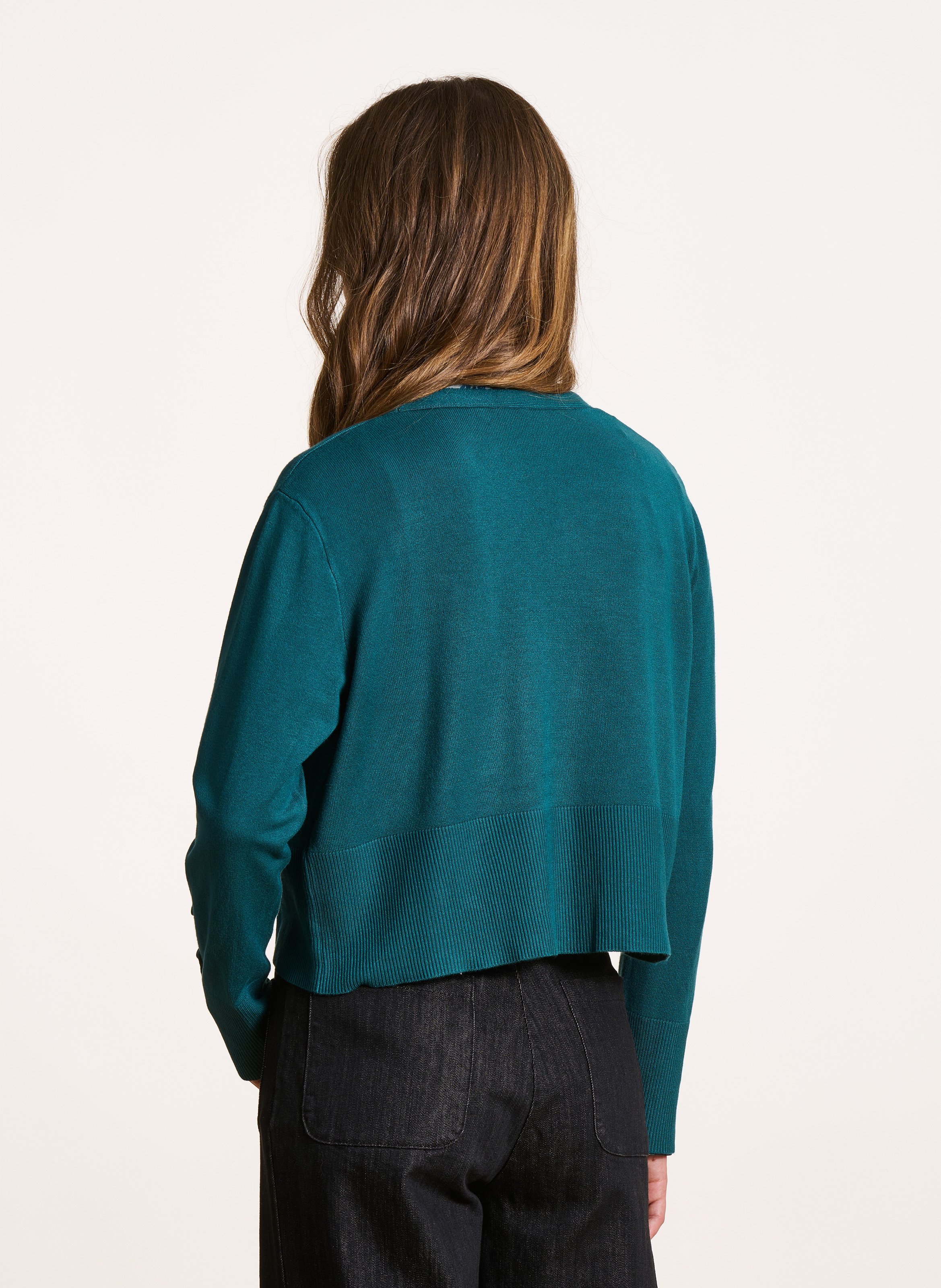 Korte rechte dunne vest LA FEE MARABOUTEE Groen