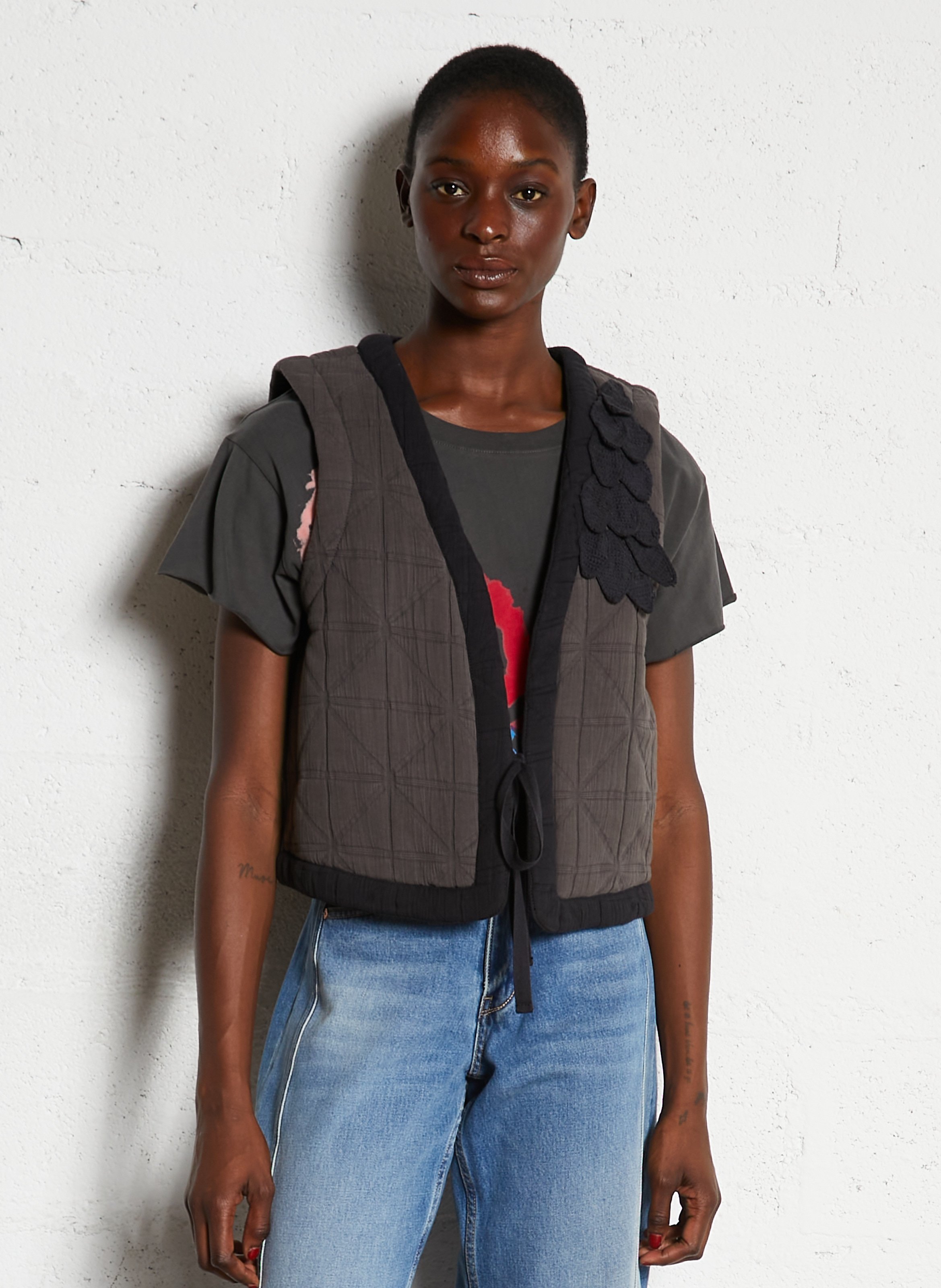 Veste droite matelassée en coton LEON & HARPER