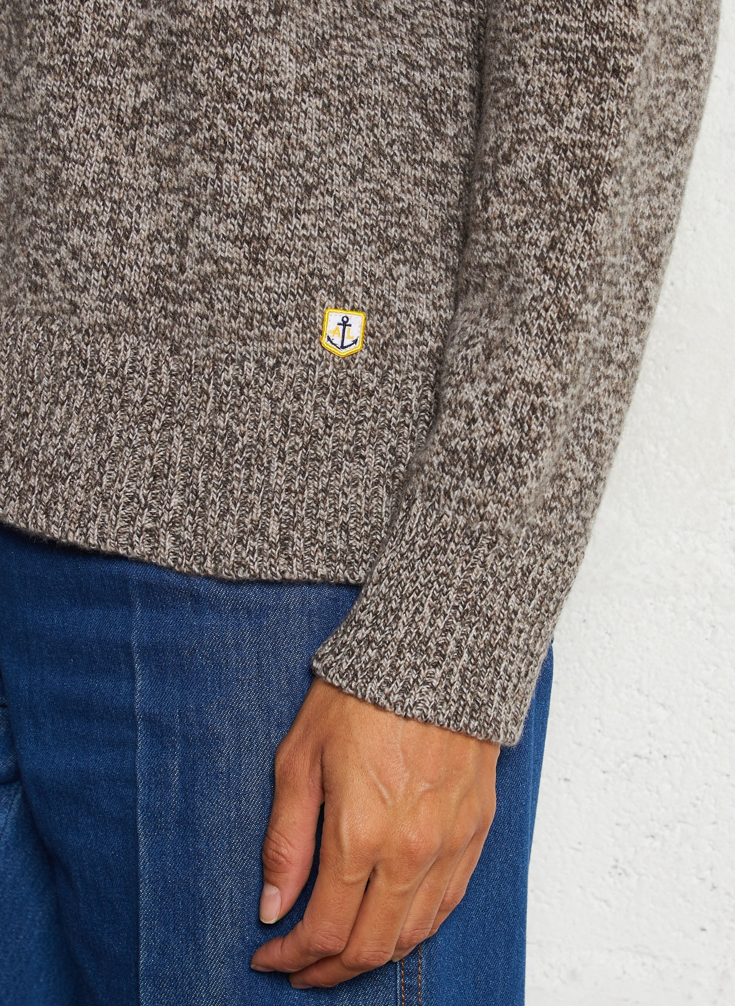 Pull droit col montant en laine ARMOR LUX Gris