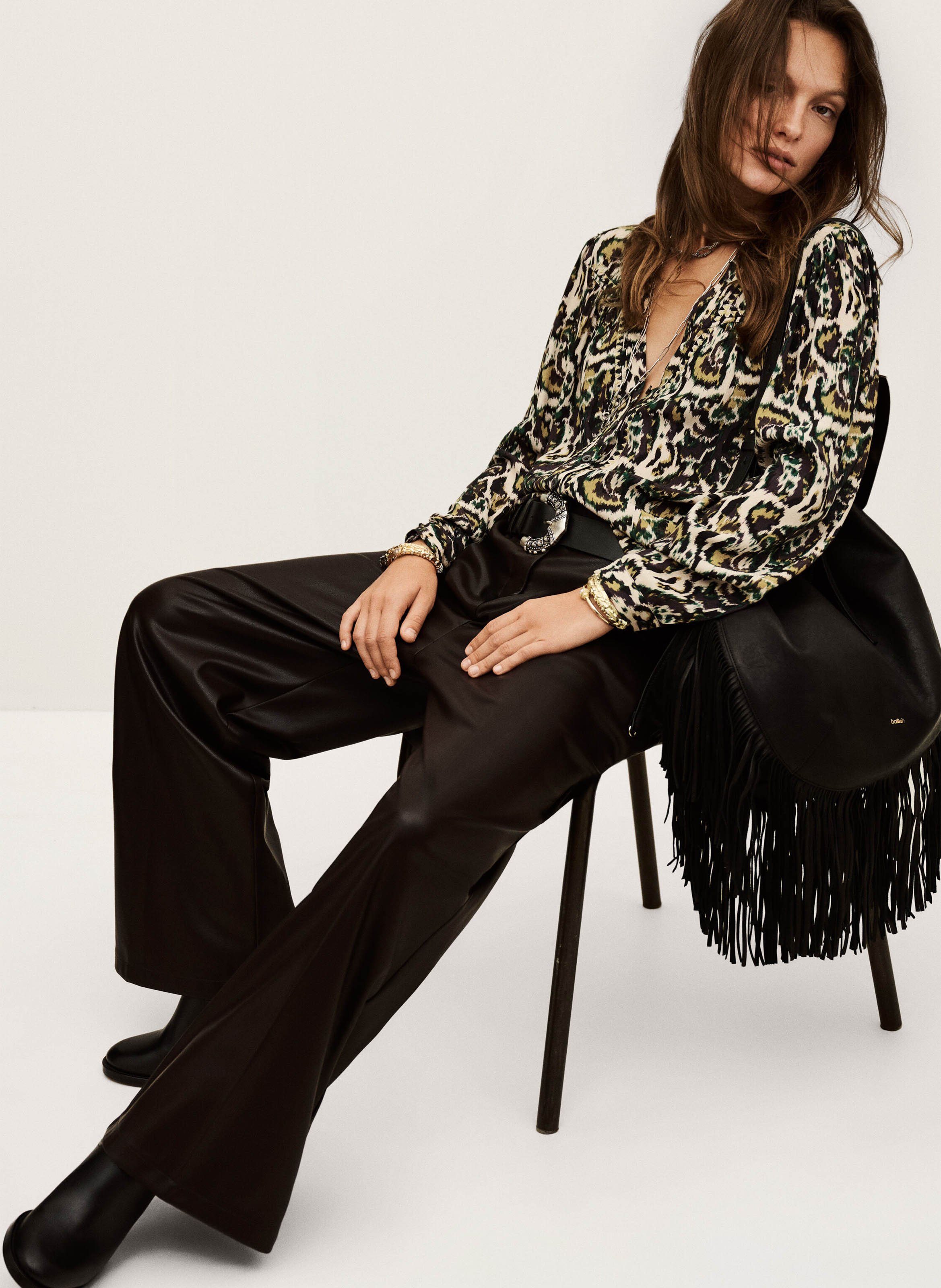 Blouse met bedrukte kraag BA&SH Beige