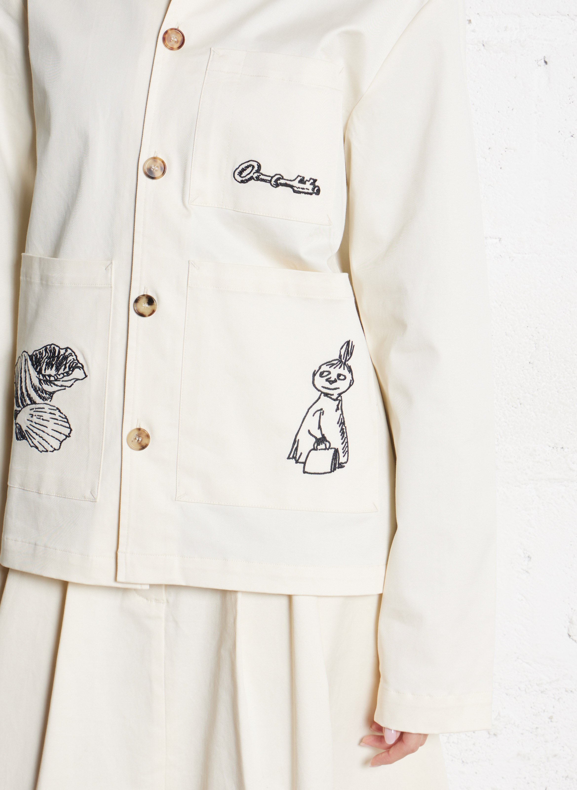 Jas van katoenmix met klassieke kraag RUE DE TOKYO Wit