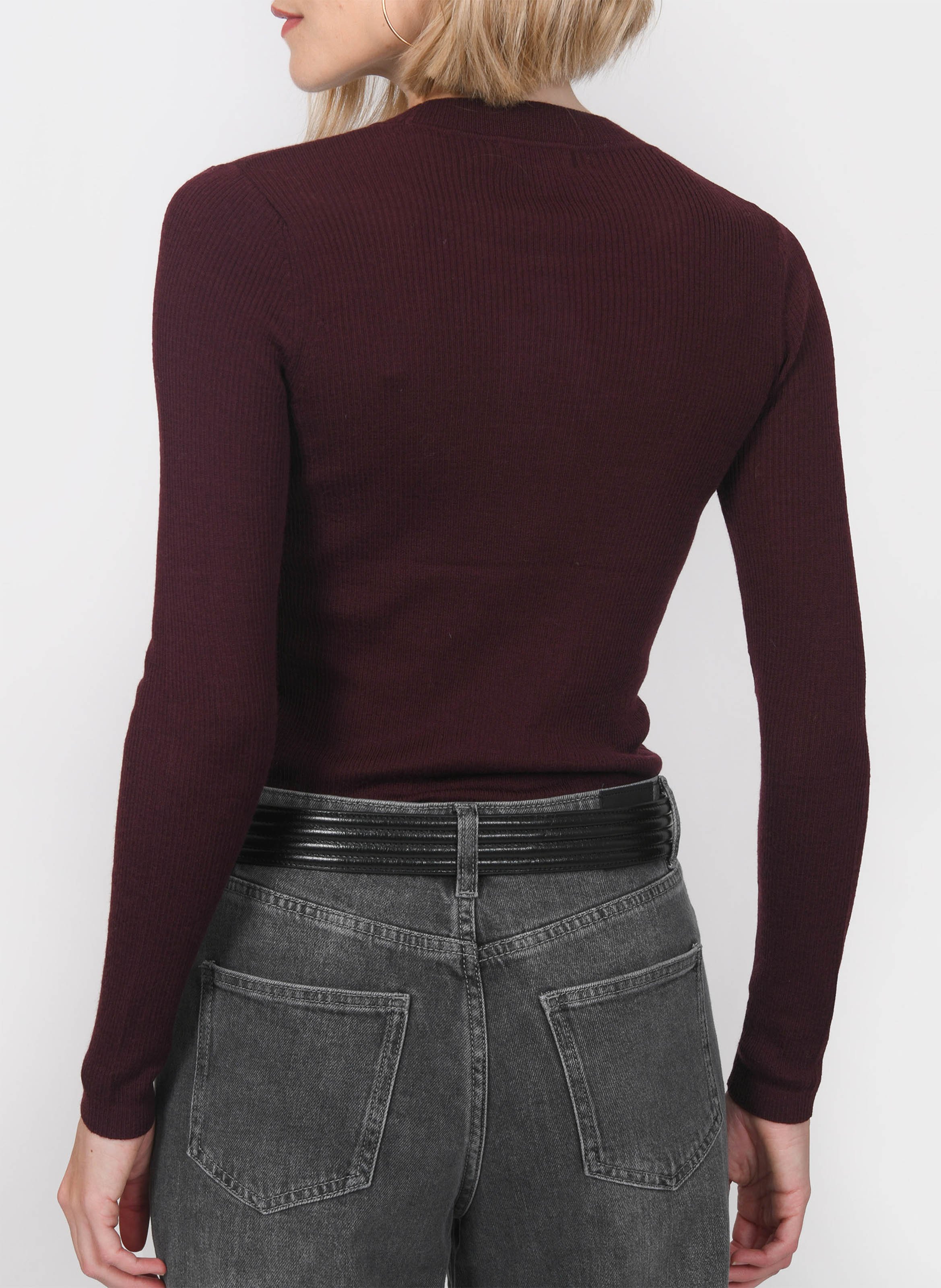 Pull col rond en laine mélangée KOOKAI Rouge