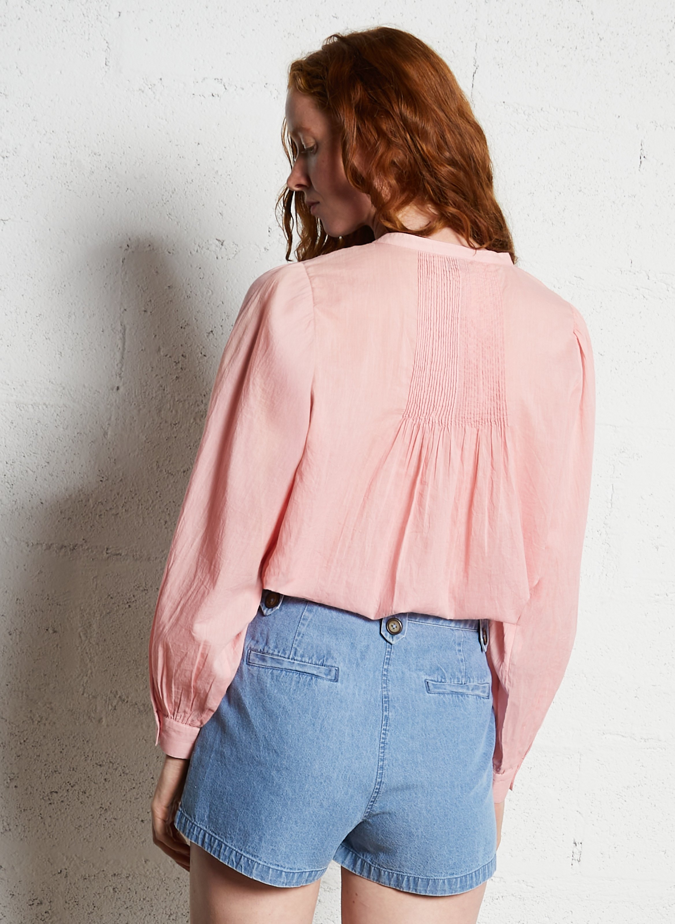 Round-neck organic cotton shirt EMILE ET IDA Pink