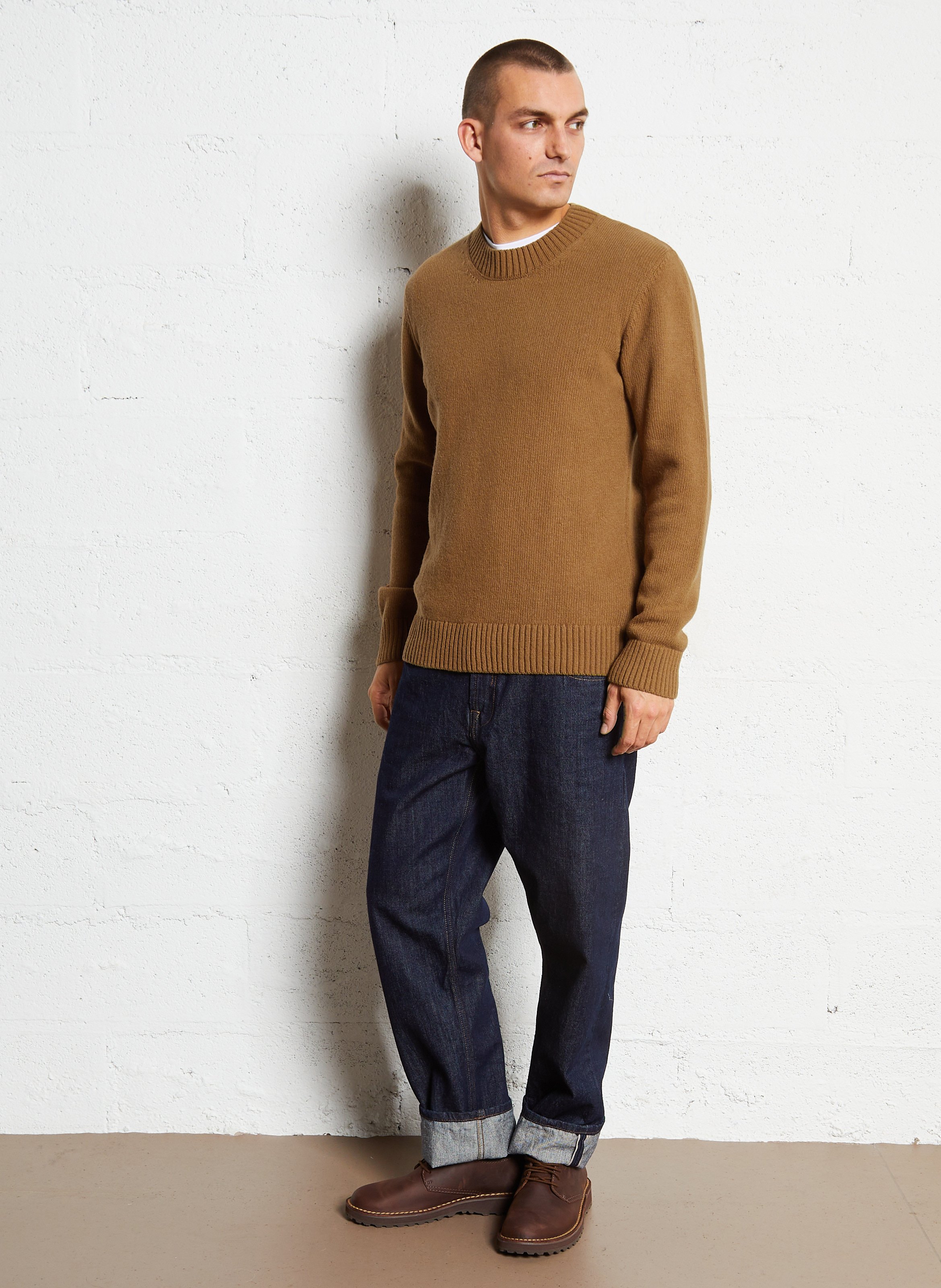 Straight-fit trui van wolmix met ronde hals AU PRINTEMPS PARIS Bruin