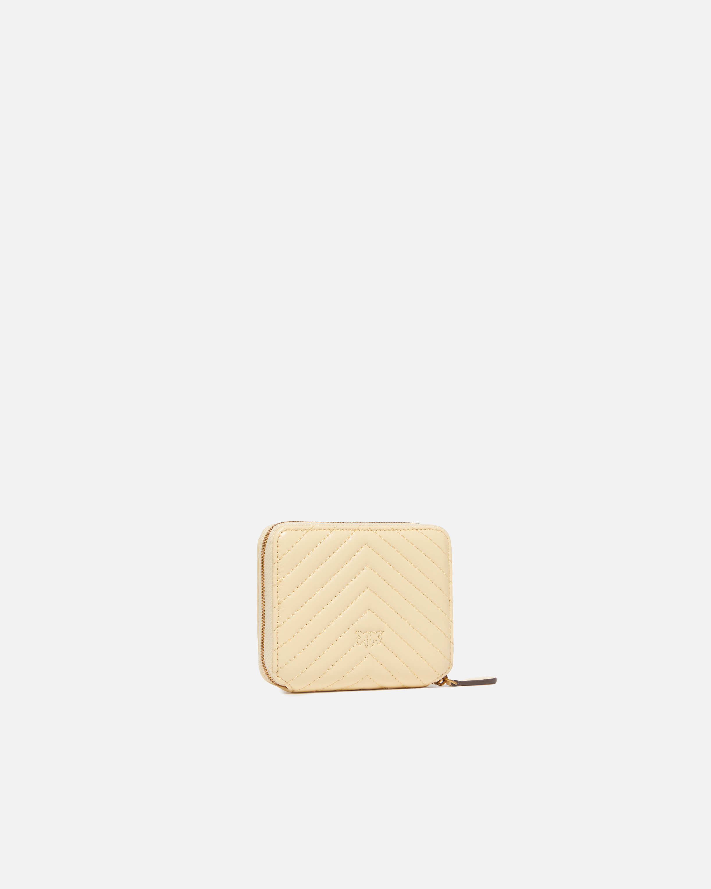 Square contour zip wallet PINKO Beige