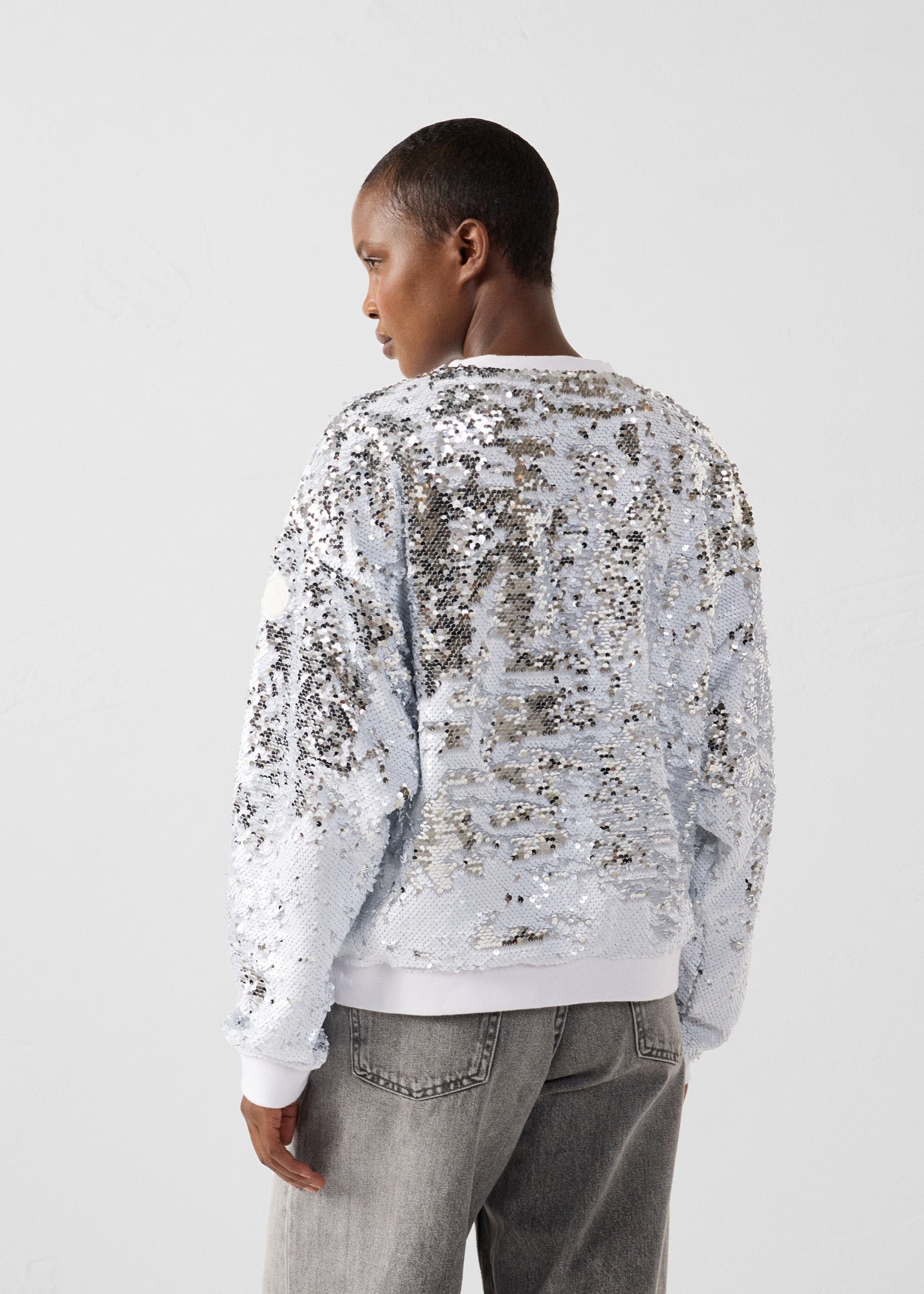 White/silver sequin sweatshirt Jeanne JOTT White