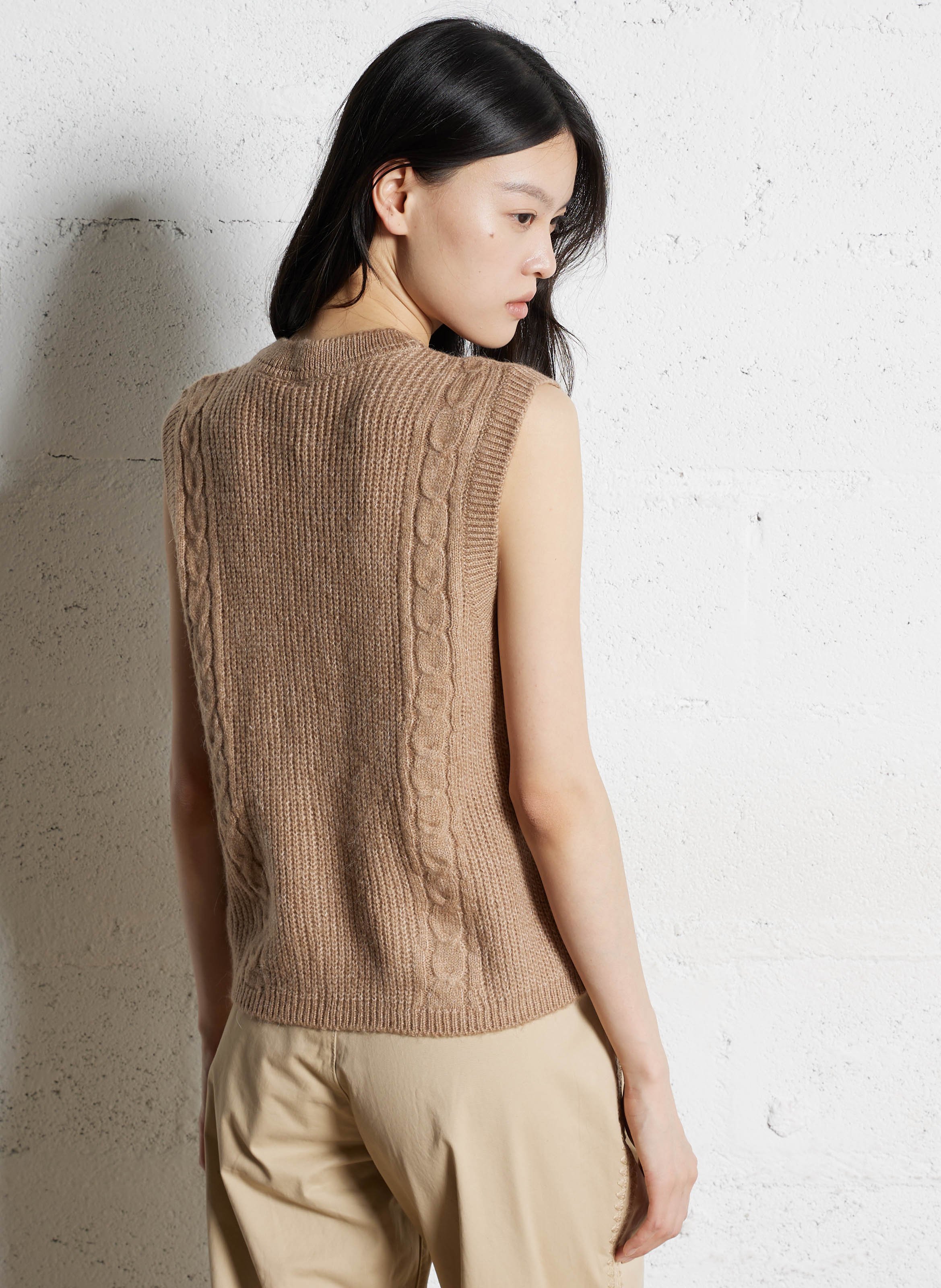 Gilet droit col V sans manches I CODE Blanc