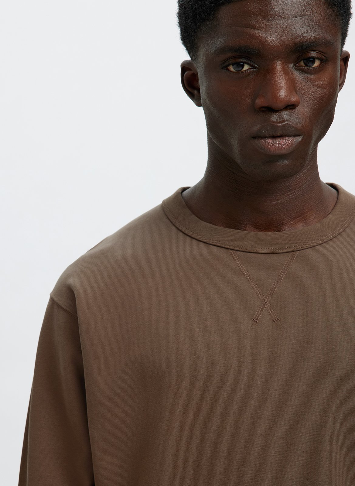 Sweat col rond SELECTED Marron
