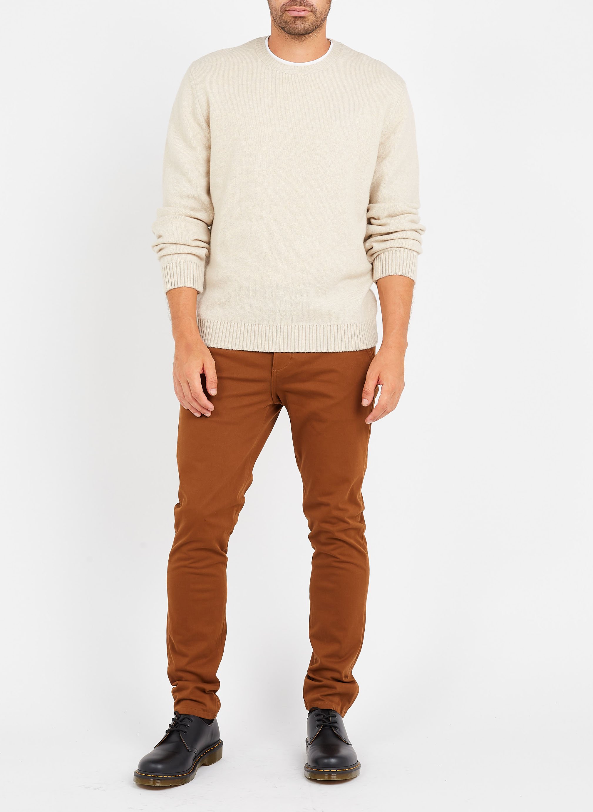 Rundhalspullover aus Merinowolle, Regular Fit COLORFUL STANDARD Weiss