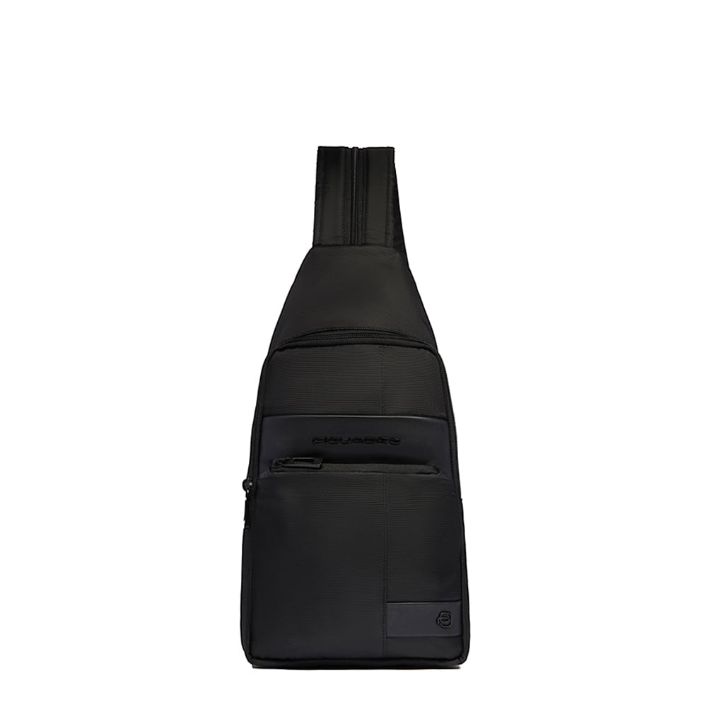 Men's chest bag convertible into a backpack with compartment for iPad® mini and RFID protection PIQUADRO Black