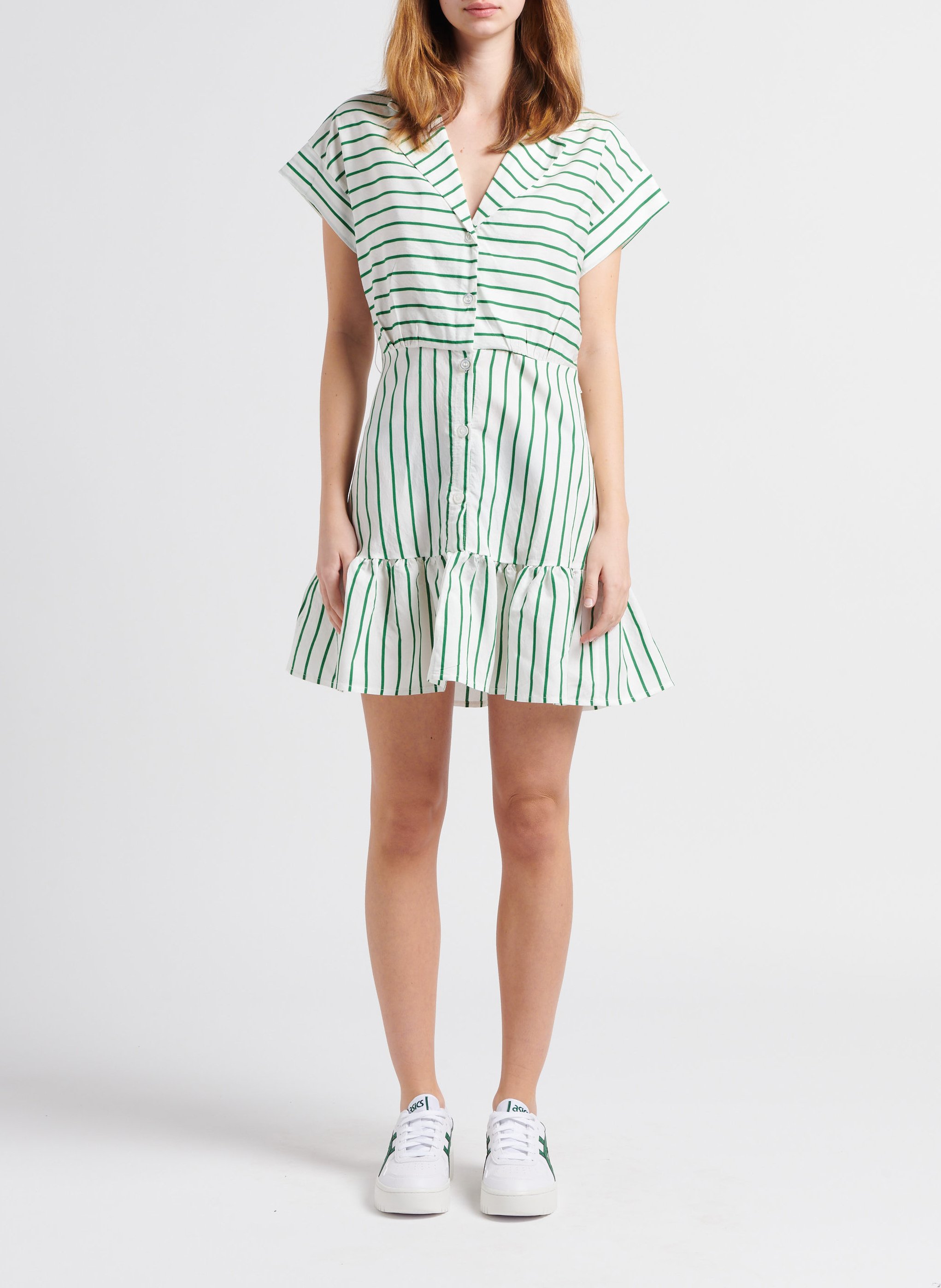 Short dress with tailored collar INDEE Stripes