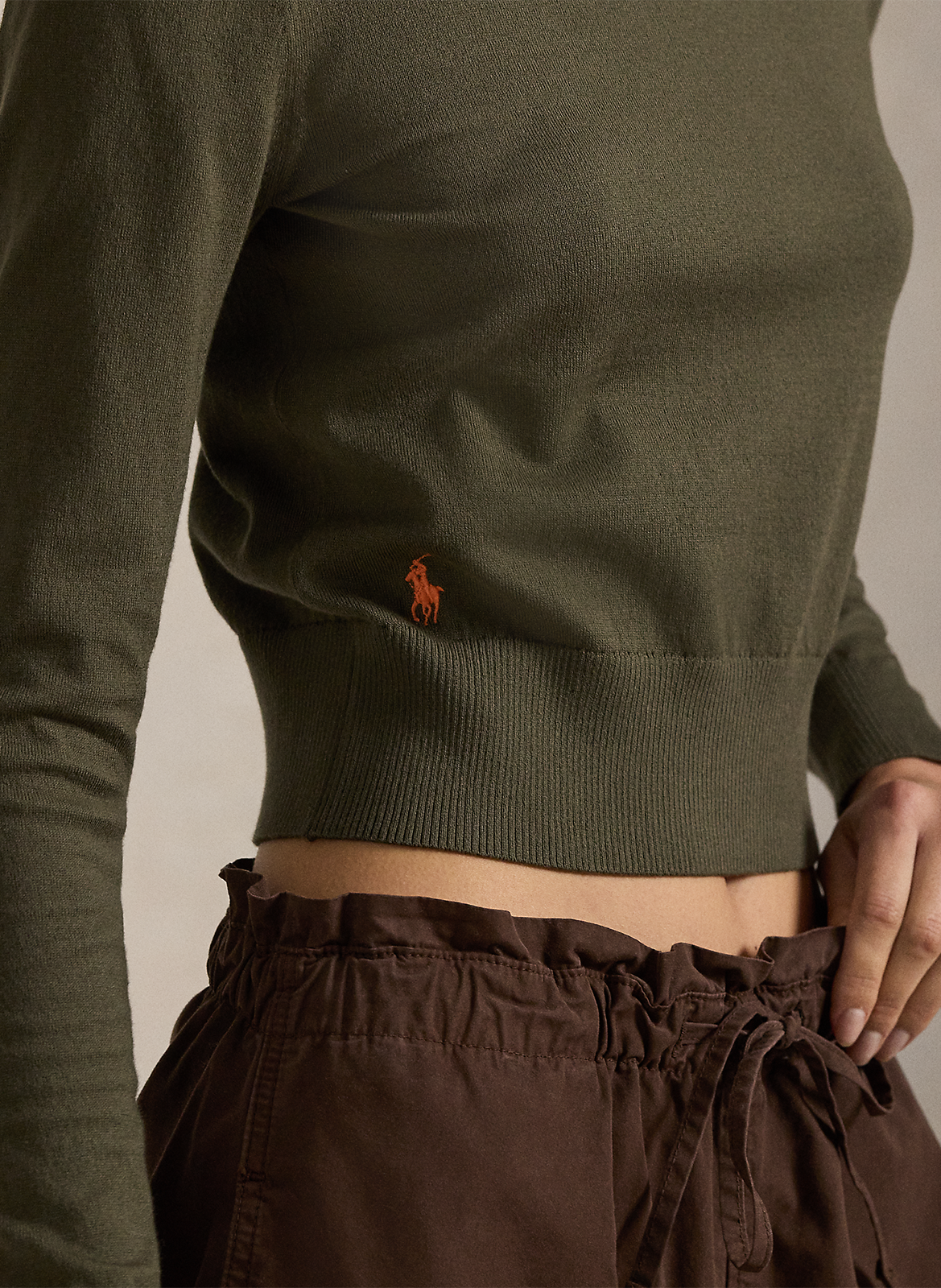 Straight-cut boat-neck cotton sweater POLO RALPH LAUREN Green