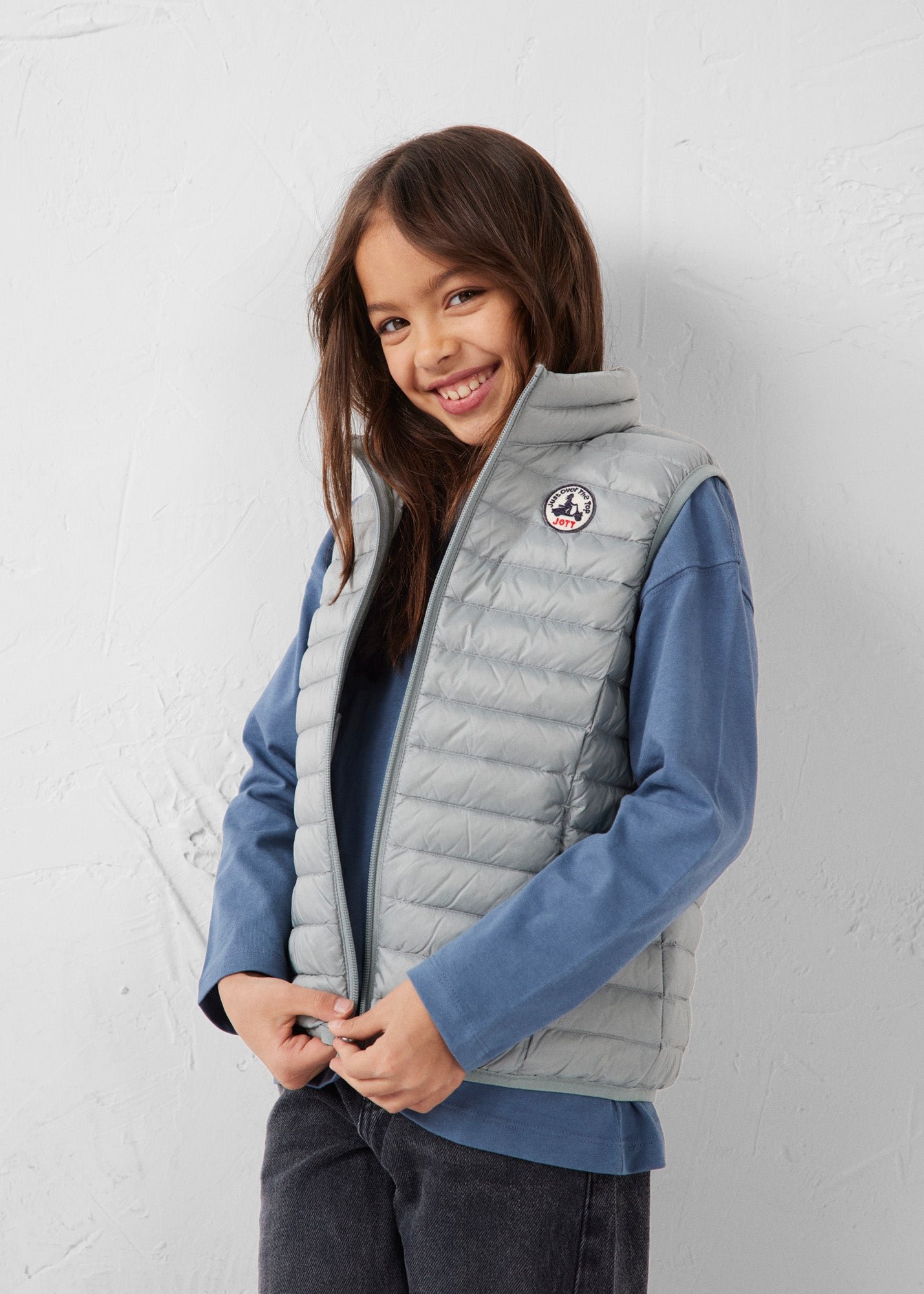 Zoe children's sleeveless puffer jacket JOTT Grey