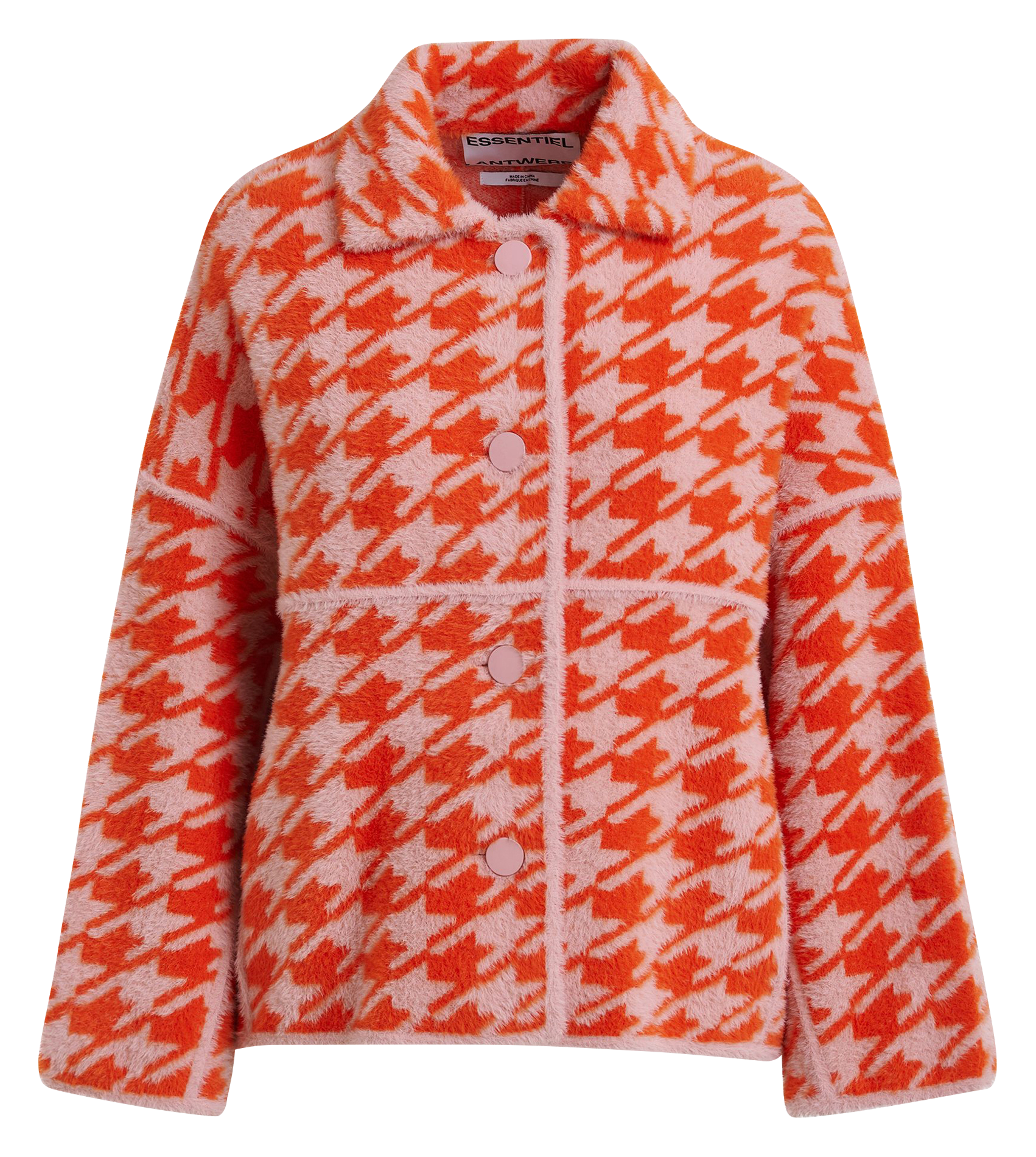 Straight jacket with classic collar print ESSENTIEL ANTWERP Orange
