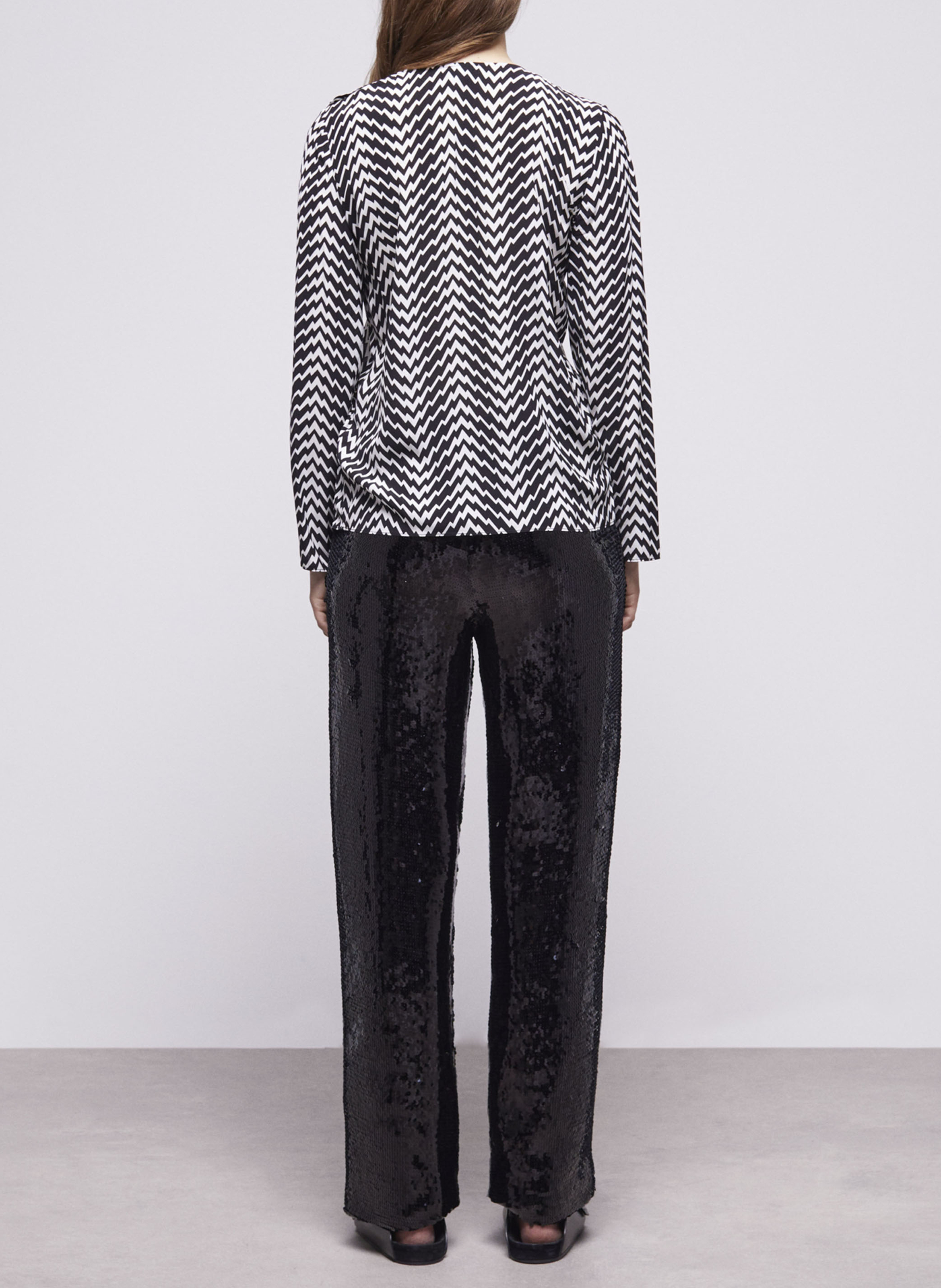 Top imprimé en viscose THE KOOPLES Noir