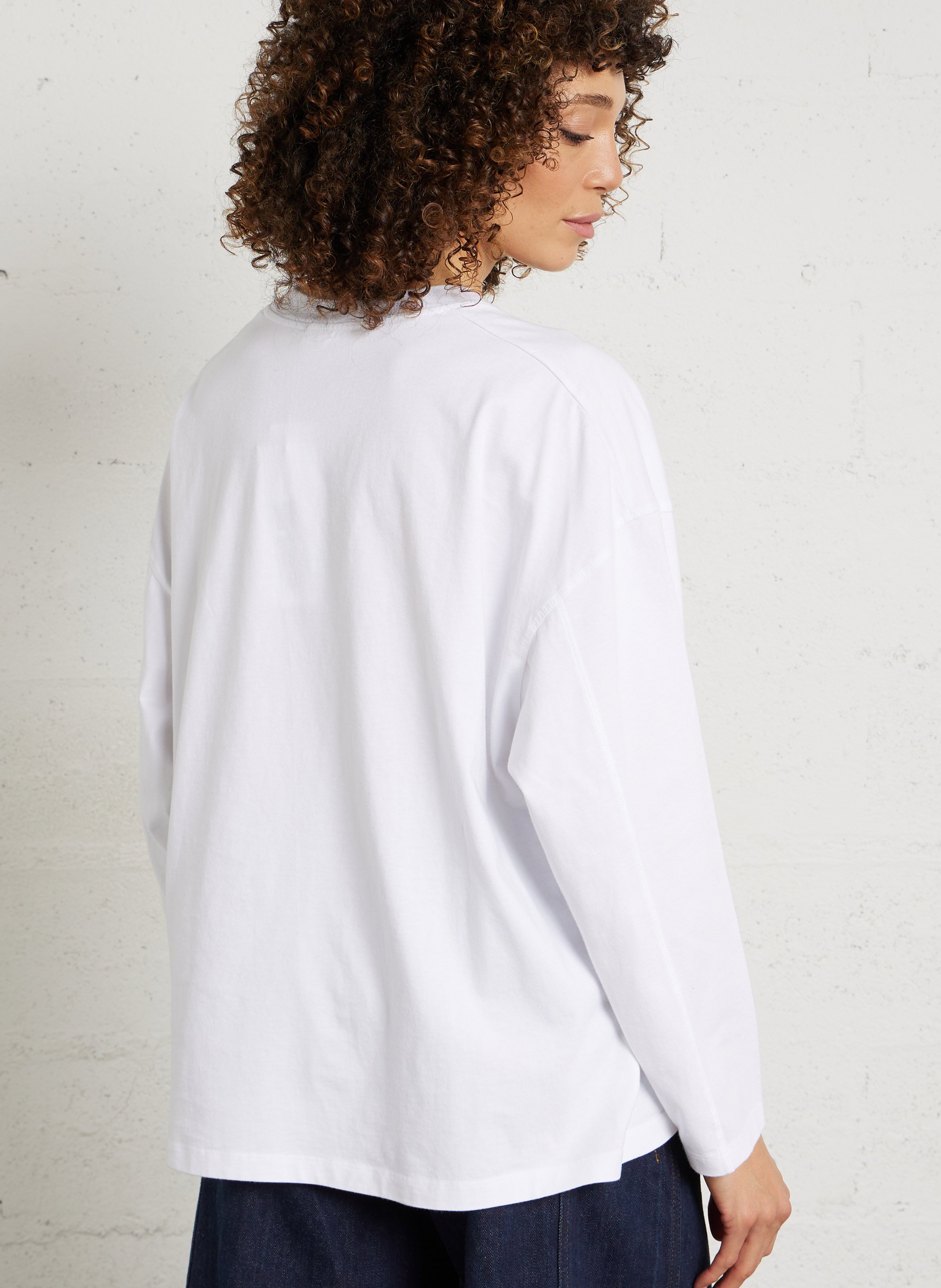 Tee-shirt oversize col rond en coton AMERICAN VINTAGE Blanc