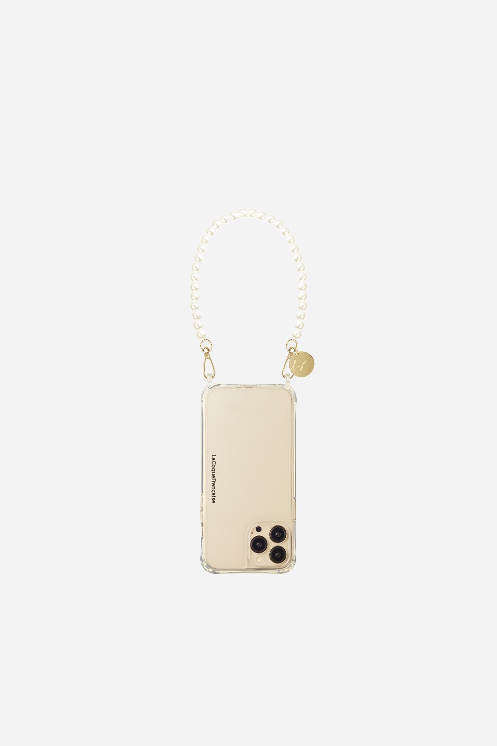 Beaded phone chain LA COQUE FRANCAISE White