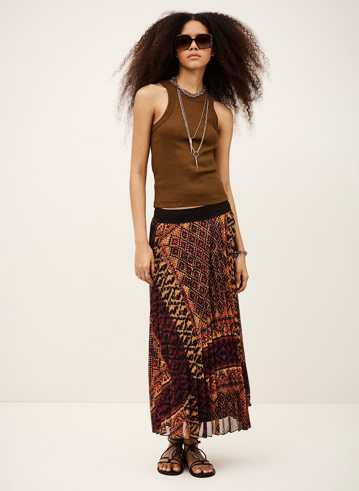 Katoenen top met ronde hals BA&SH Bruin