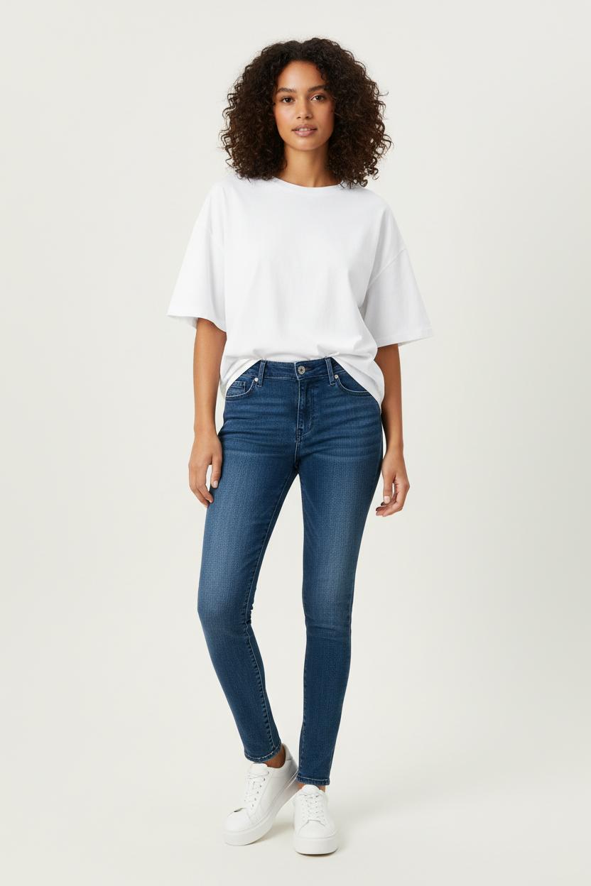 Cropped slim jeans with studs LEVI'S - Seconde main Blue