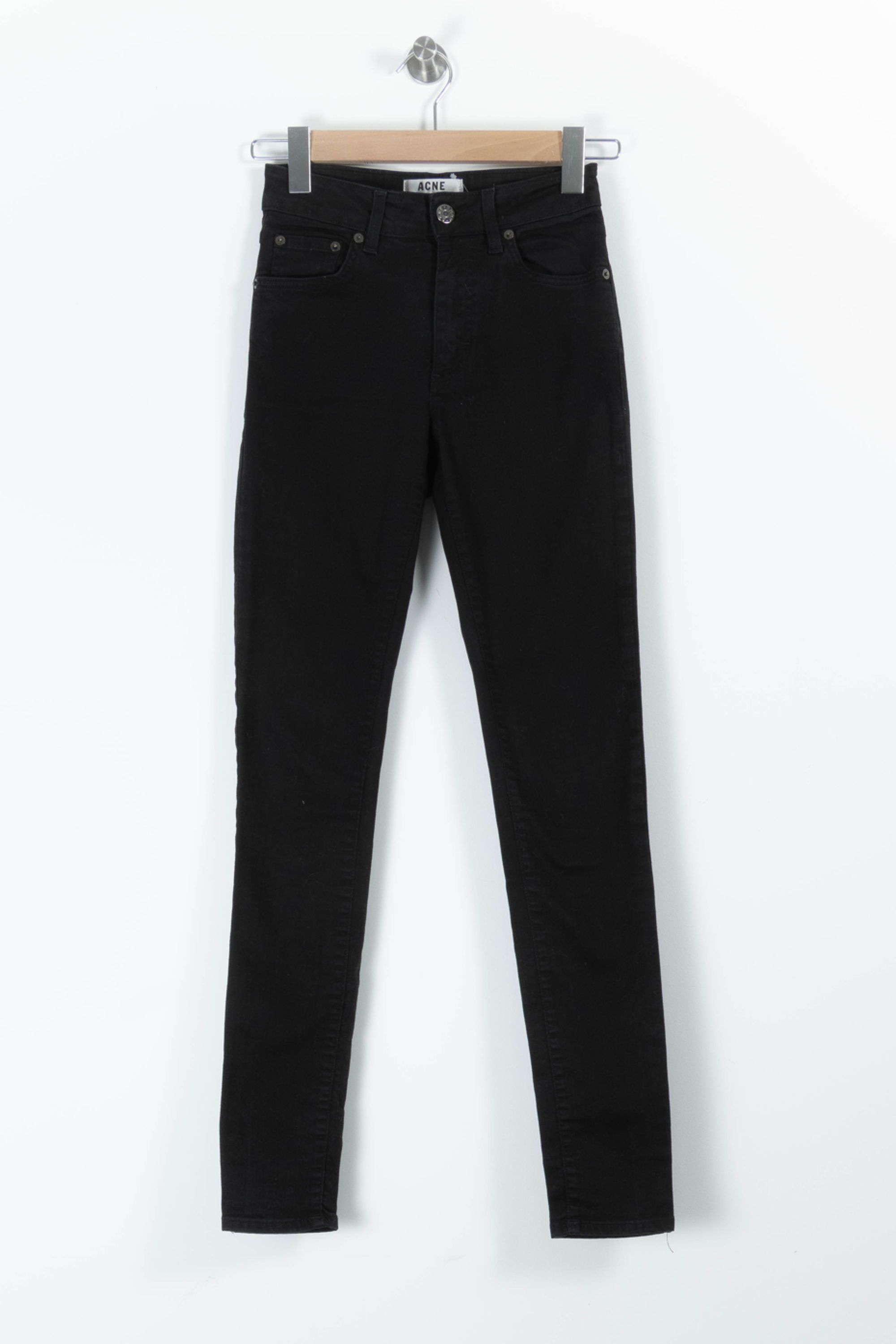 Cropped slim jeans with studs ACNE STUDIOS - Seconde Main Black