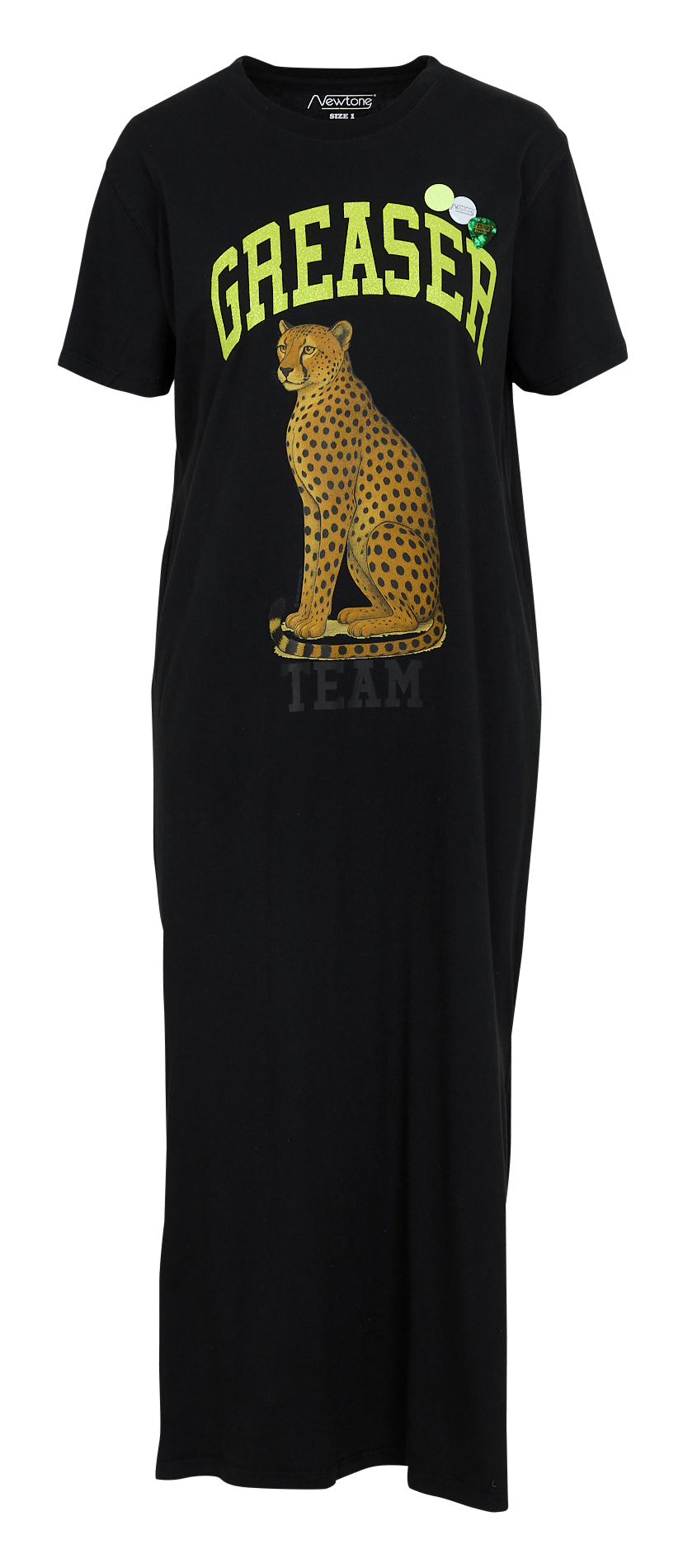 Abito lungo in cotone con taglio t-shirt. NEWTONE Nero