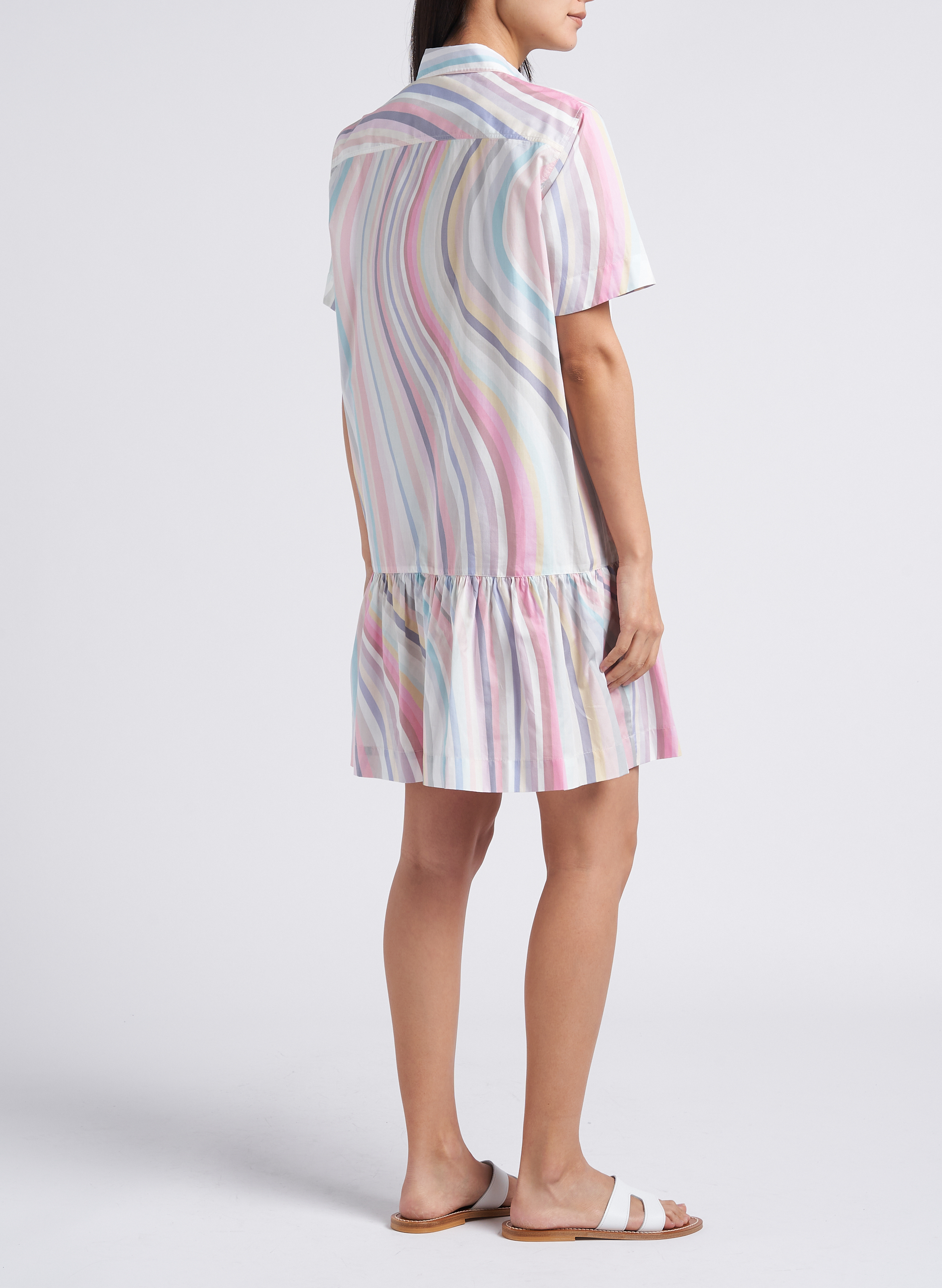 Kurzes Hemdblusenkleid aus Baumwolle mit Print PAUL SMITH Mehrfarbig